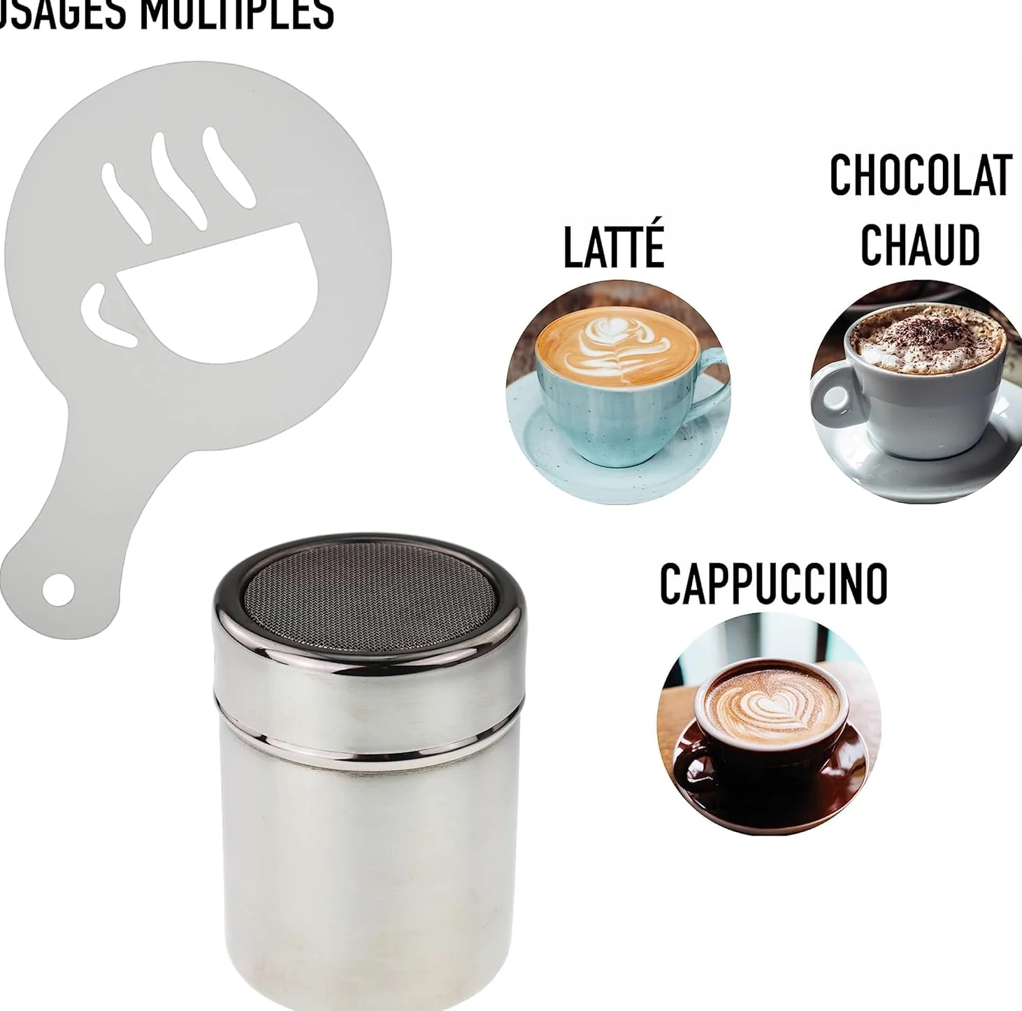Zestaw 16 szablonów do kawy w shakerze czekoladowym dla miłośników dekoracji kawowych, cappuccino latte, gorąca czekolada, kakao, ciasto, dekoracja, gąbka