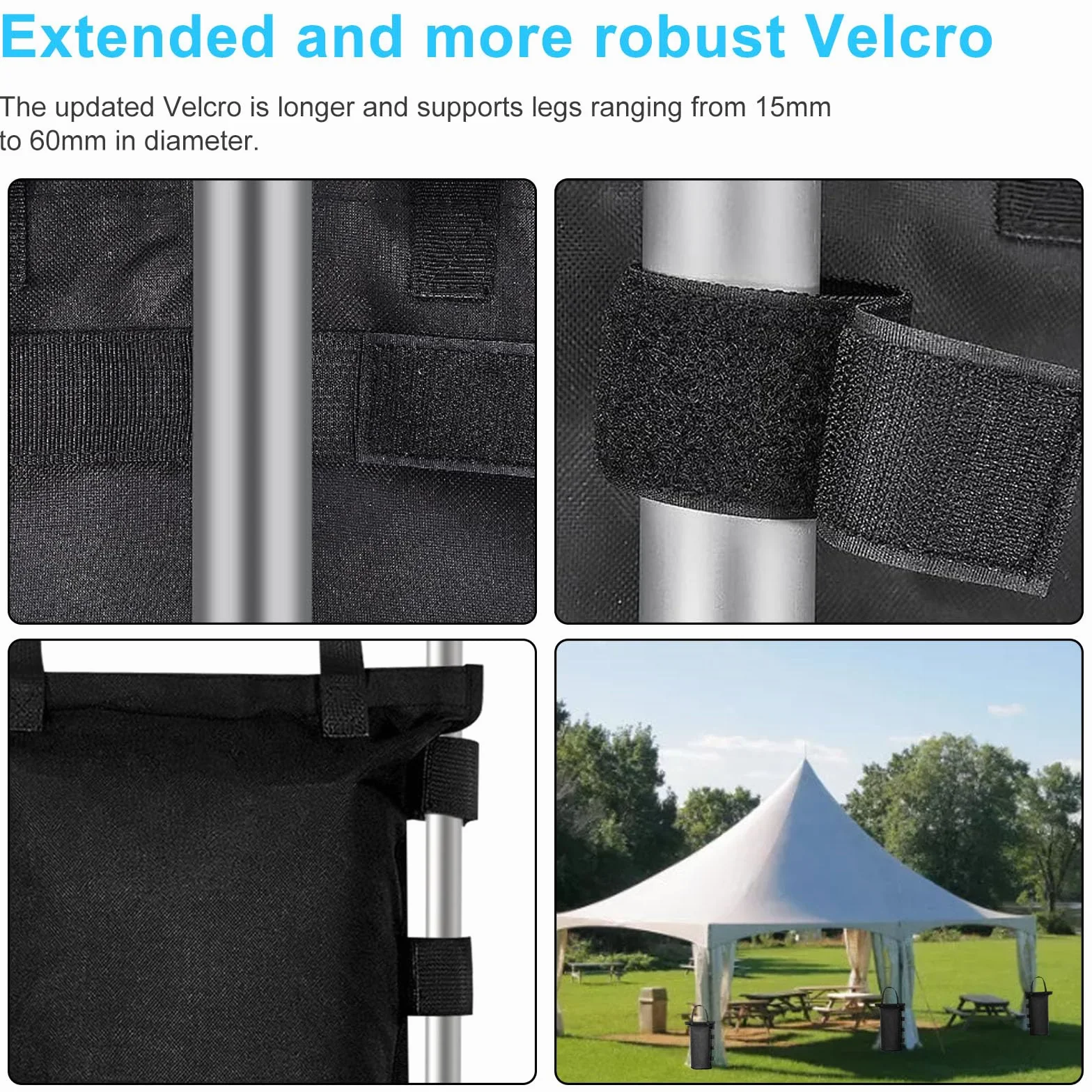 Ciężar do altany, 4 szt. Ciężar do zasłon 1680D Oxford Super Wodoodporna Tkanina Paltana na Altanę Namiot Outdoor Pergola (15 x 50cm)