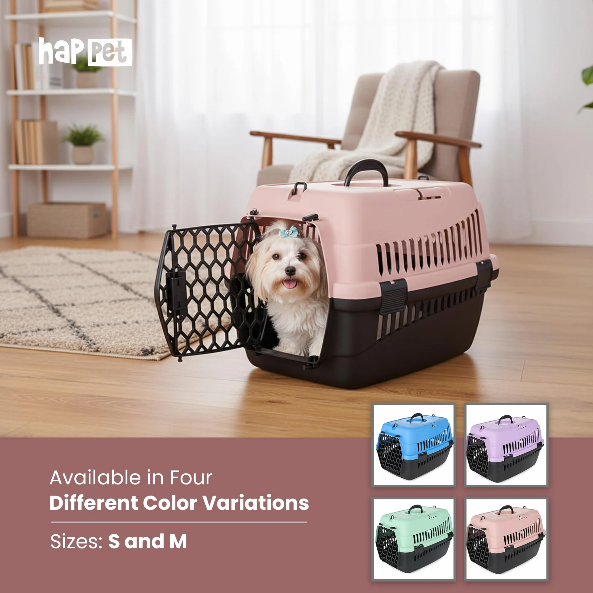 HAPPET Transporter dla Zwierząt ABBA S Różowy 50×33×33 cm Box dla Kota i Psa
