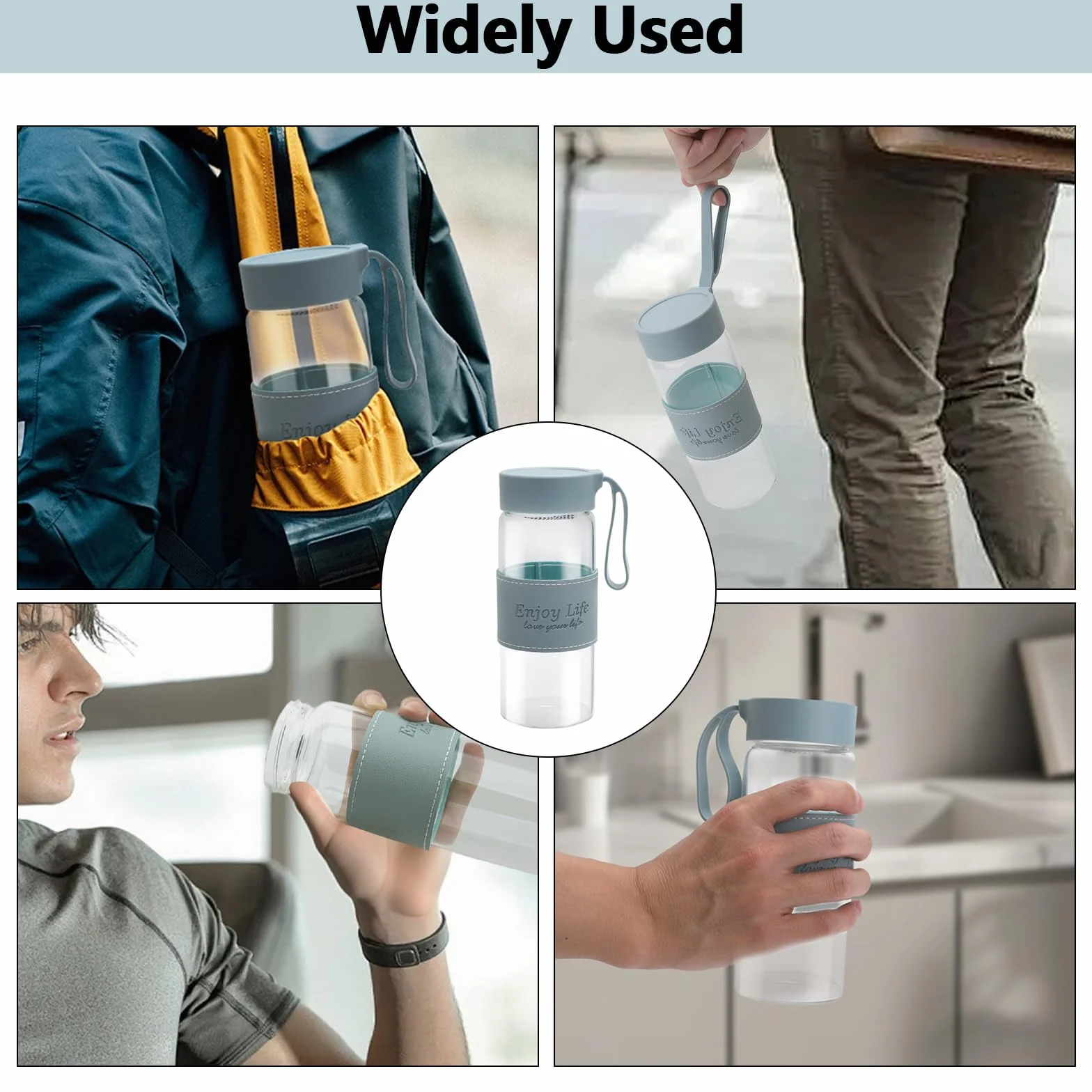 APOMOONSproteinowy Szklany shaker, 480 ml, z sitkiem i kulką ze stali nierdzewnej, kubek, butelka fitness
