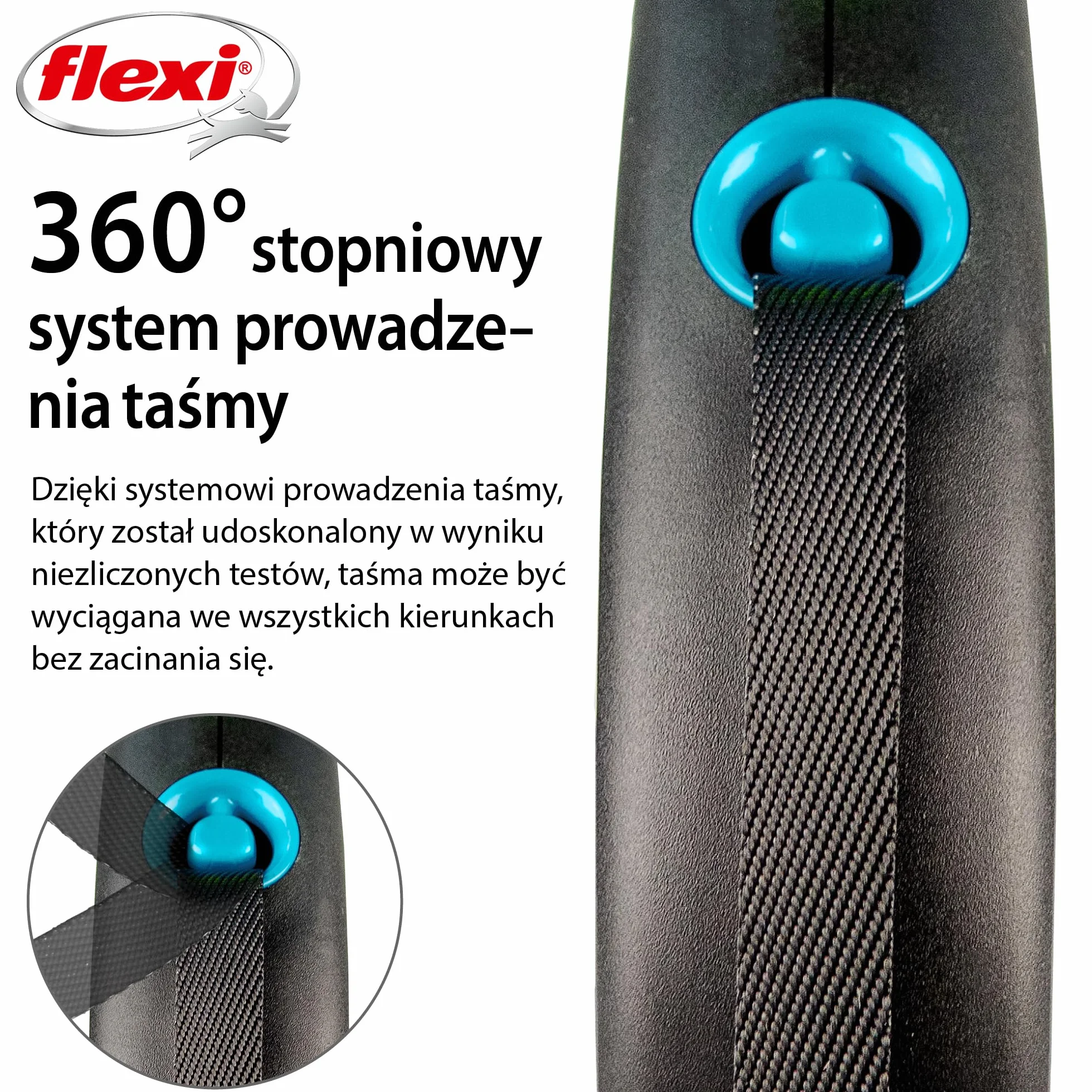 Flexi smycz automatyczna Black Design taśma S 5m niebieska