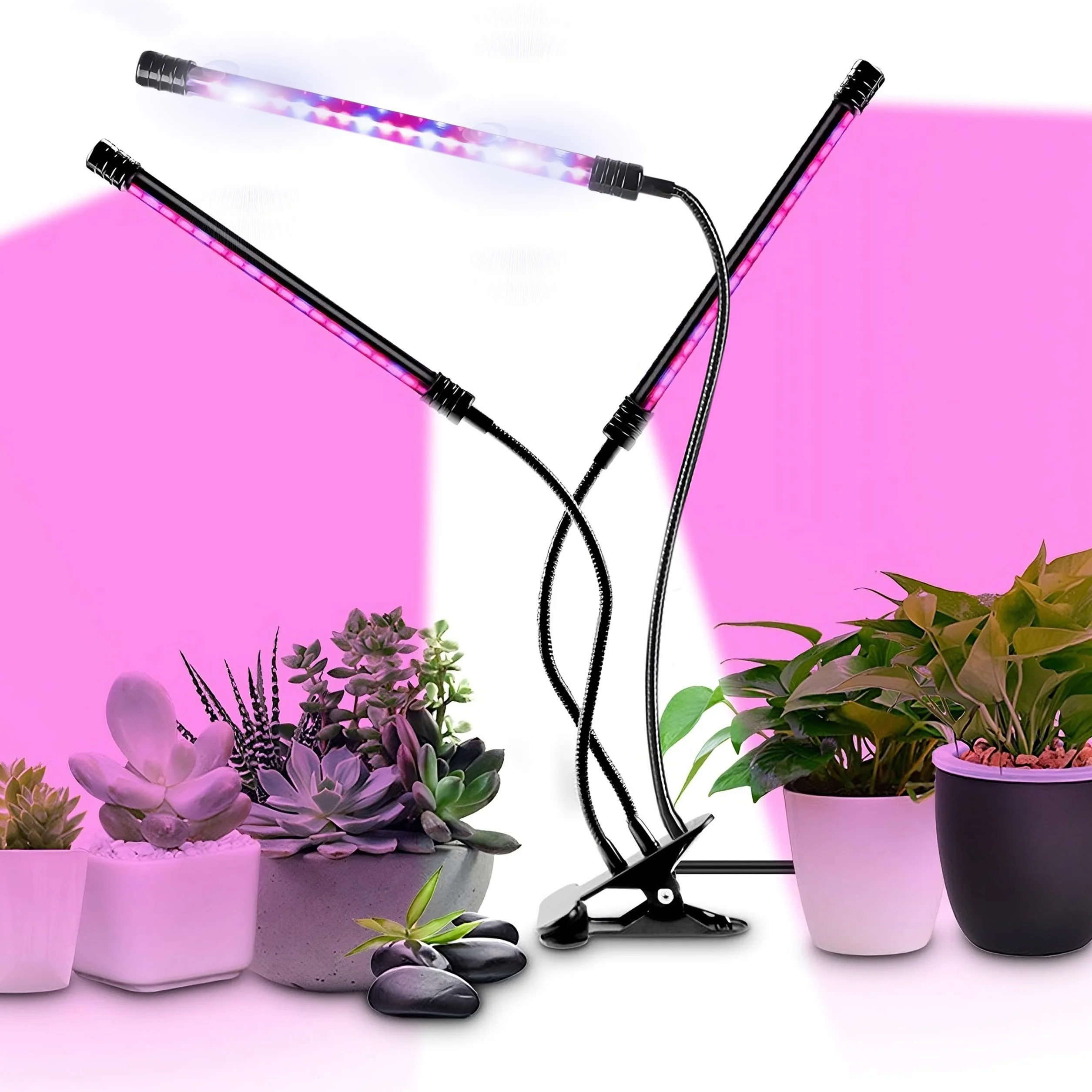 Retoo Lampa LED z pełnym spektrum światła, lampa biurkowa do szklarni i roślin pokojowych, 60 diod LED, pilot zdalnego sterowania, sterowanie wierszem, światło do wzrostu z timerem
