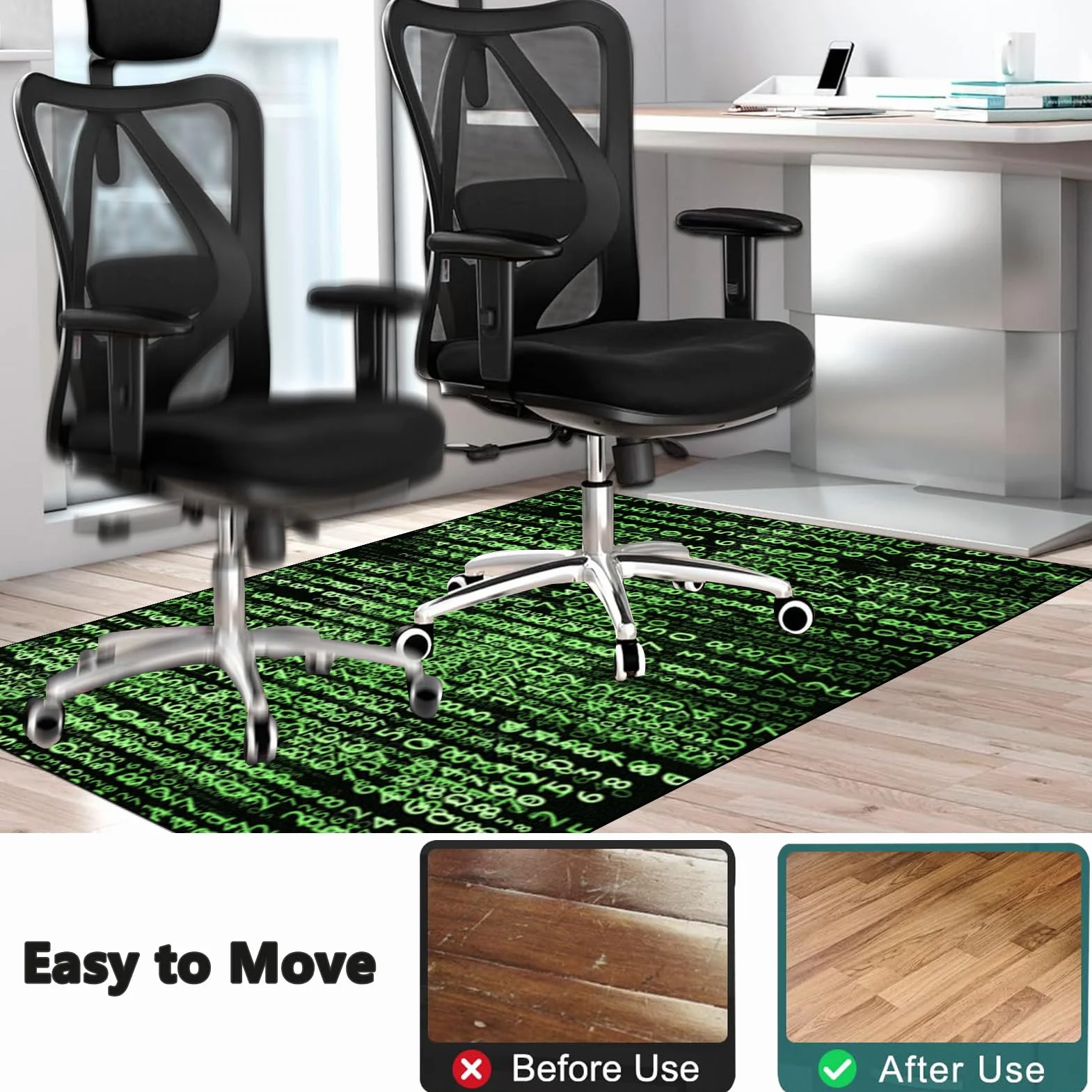 Dywan Krzesło Gamingowe, Ochraniacz Podłogi Wózki Inwalidzkie Biuro, Mata Ochronna Na Podłogi, Antypoślizgowa Mata Do Komputera Gry Na Podłogę 160 x 230 cm