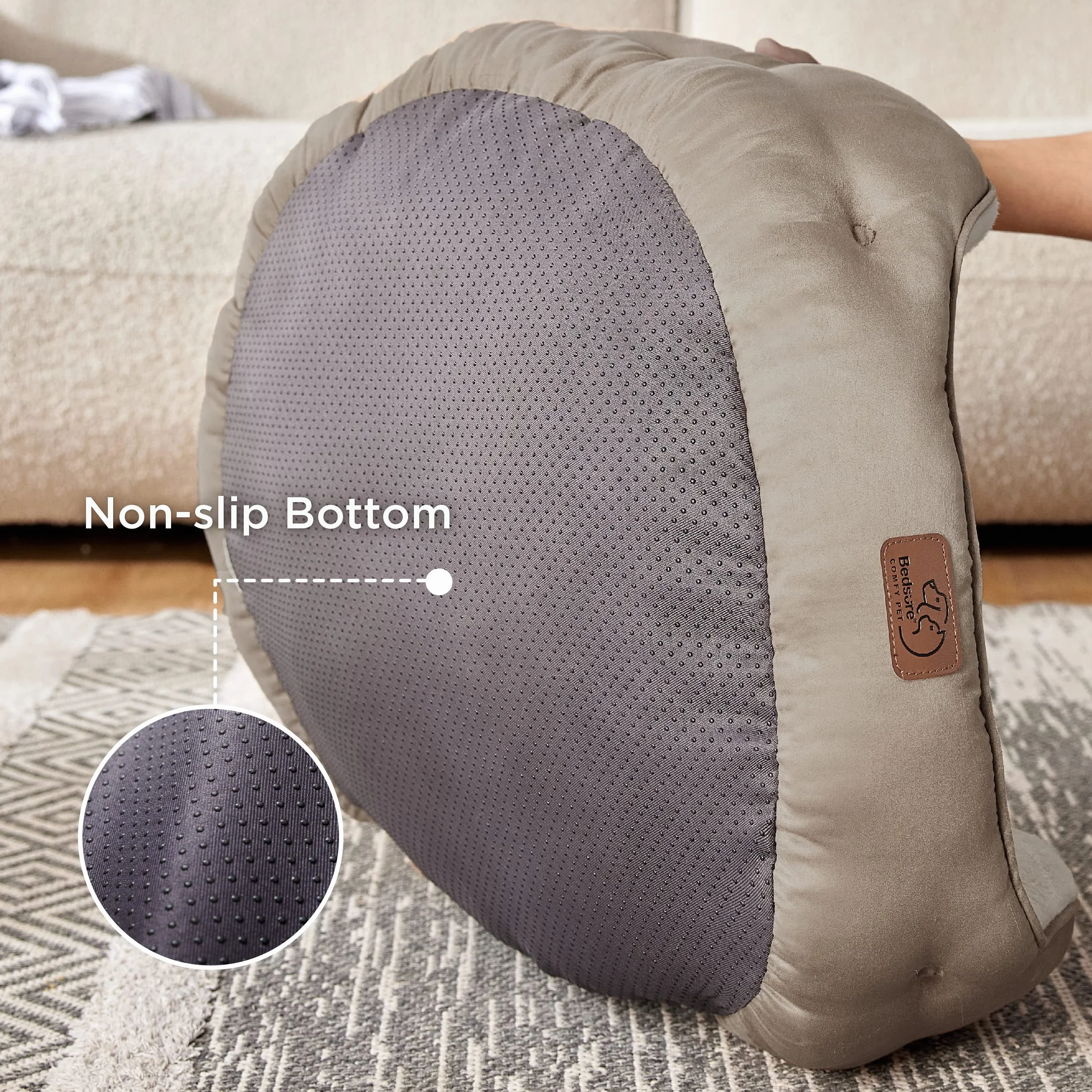BEDSURE Legowisko dla kota 63x53x20 cm dwustronną poduszką wewnętrzną