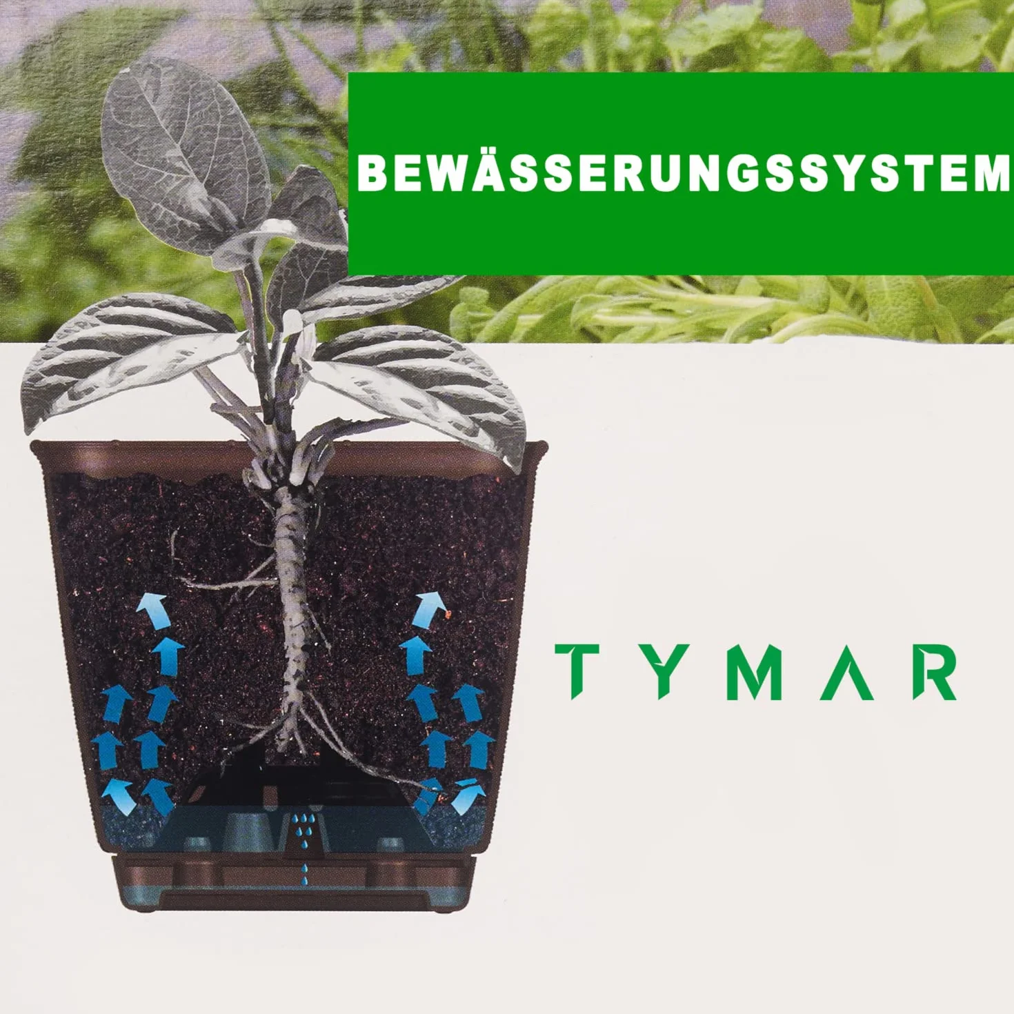 Tymar Skrzynki na kwiaty na balkon, balustrada, 2 sztuki, wygląd rattanu, w zestawie system nawadniania (2 sztuki) brązowe; 60 cm)