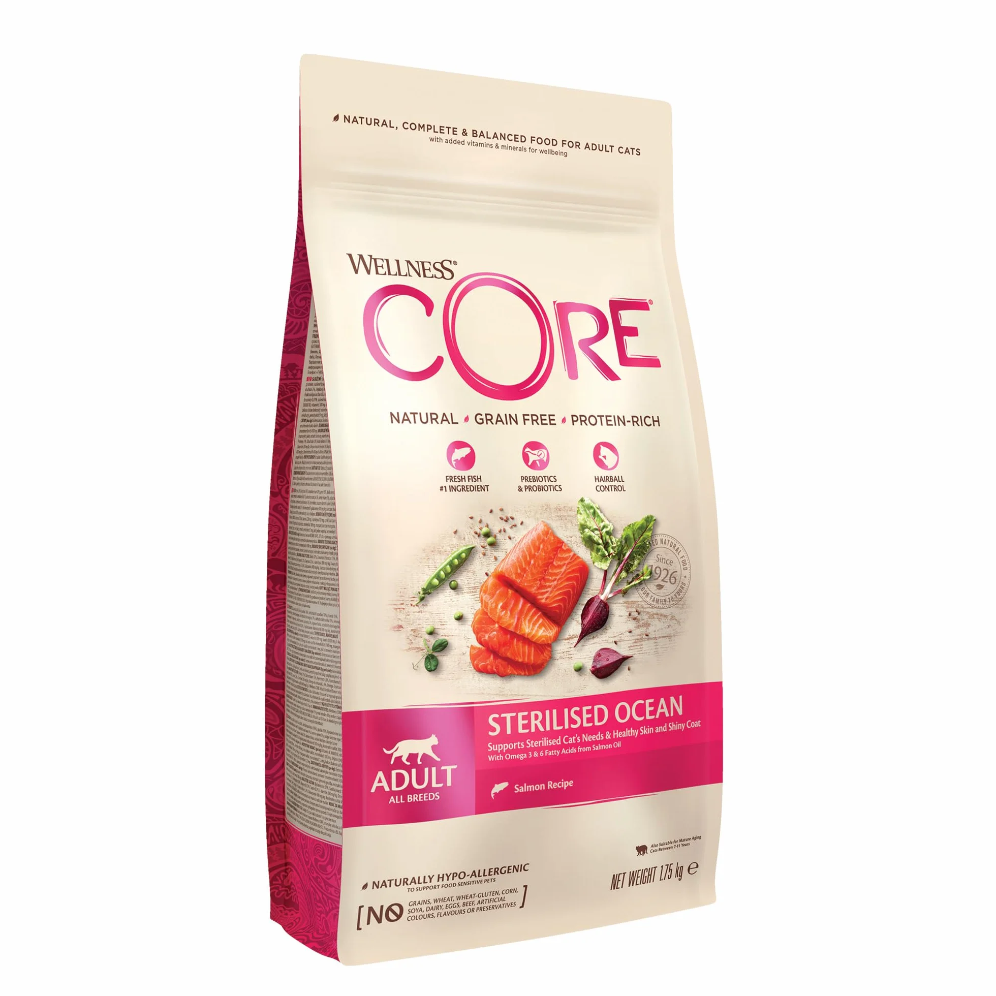 Wellness CORE Sterilised Ocean 1.75 kg Łosoś Sucha Karma dla Kotów Sterylizowanych Bezzbożowa