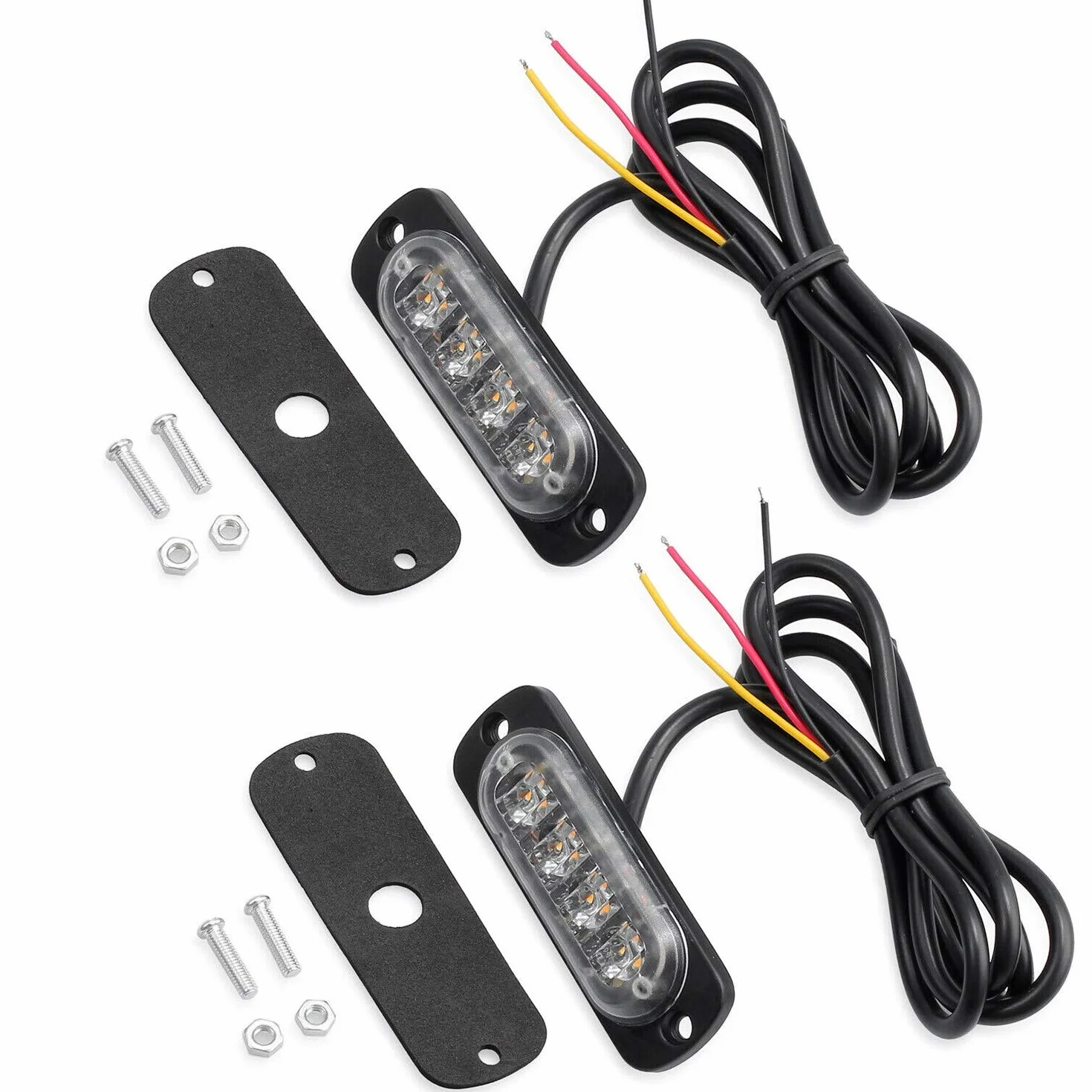 4 szt. 4 lampki do stroboskopu LED 12 V 24 V awaria grilla migające pomarańczowe