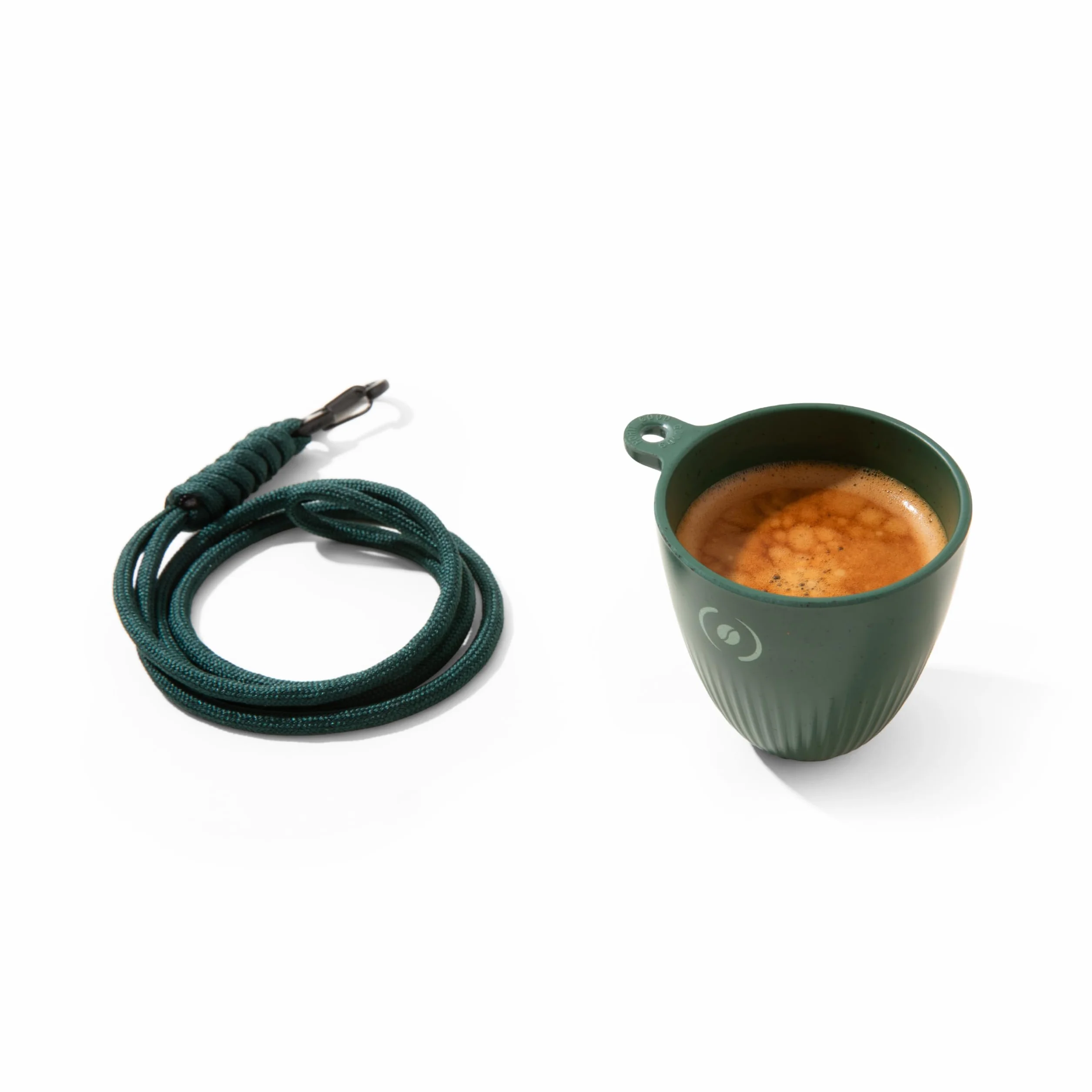 OutIn Kubek do Espresso, Wykonany z Fusów Kawy ze Smyczą, Mała Filiżanka 90 ml Idealna dla OutIn Nano