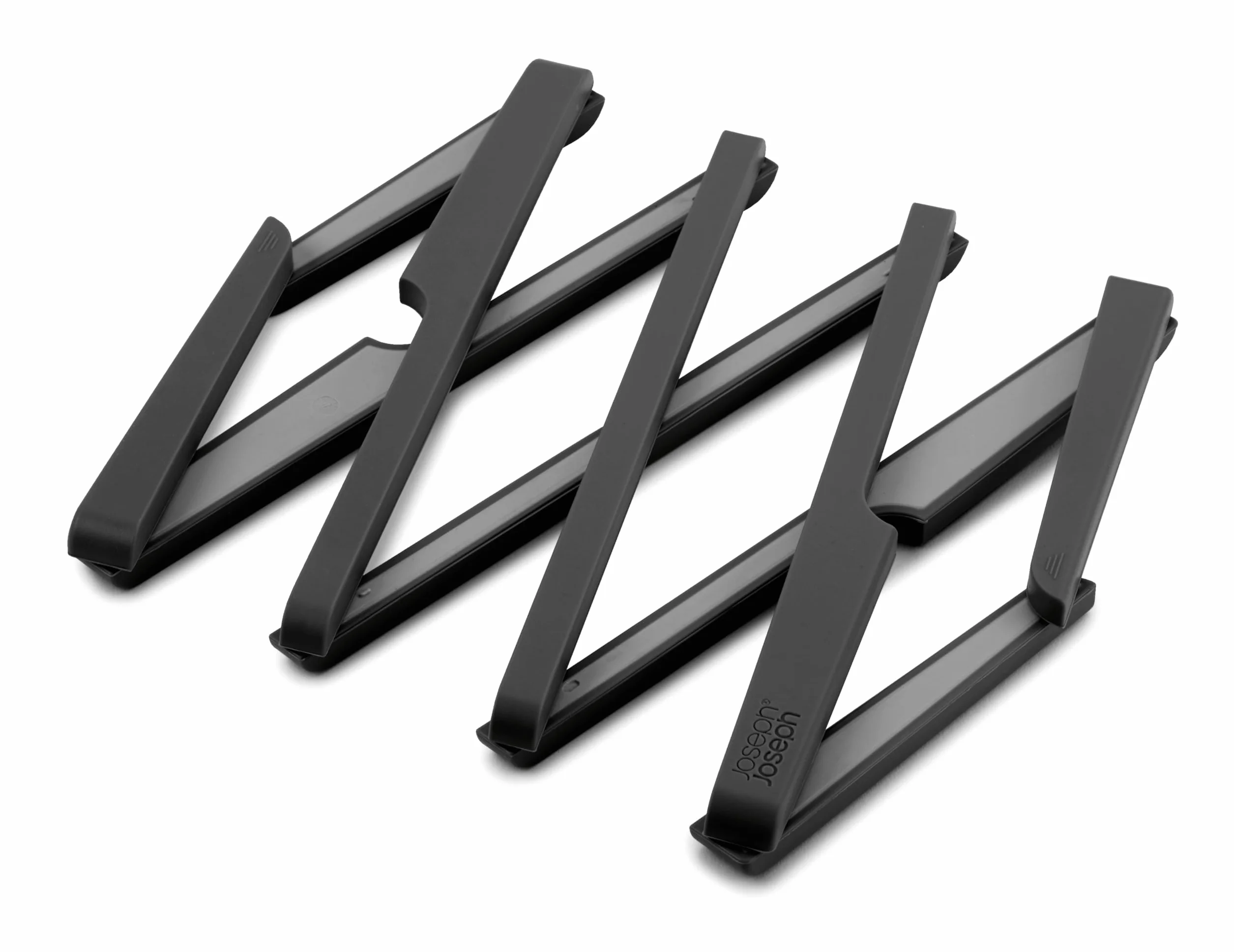 Joseph Joseph Stretch Folding Silicone Trivet do gorących garnków i patelni, rozszerzana podstawka antypoślizgowa, mata żaroodporna na blat kuchenny - czarna