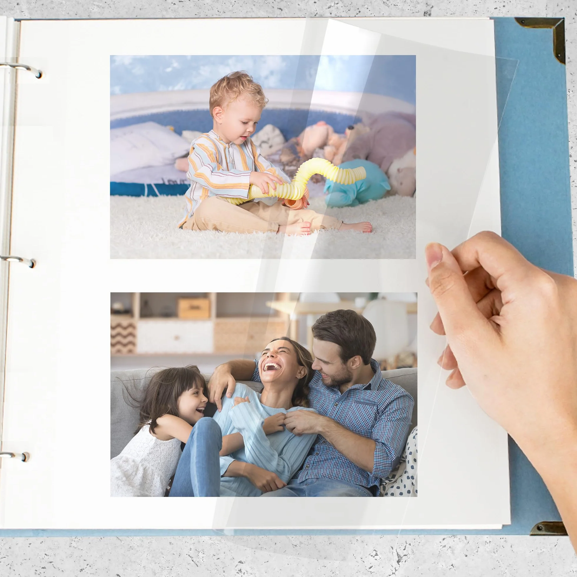 Vienrose Samoprzylepny album fotograficzny do scrapbookingu, strony uzupełniające, album na 3 segregatory, idealny dla niemowląt i zwierząt domowych, na rocznicę, 80 stron