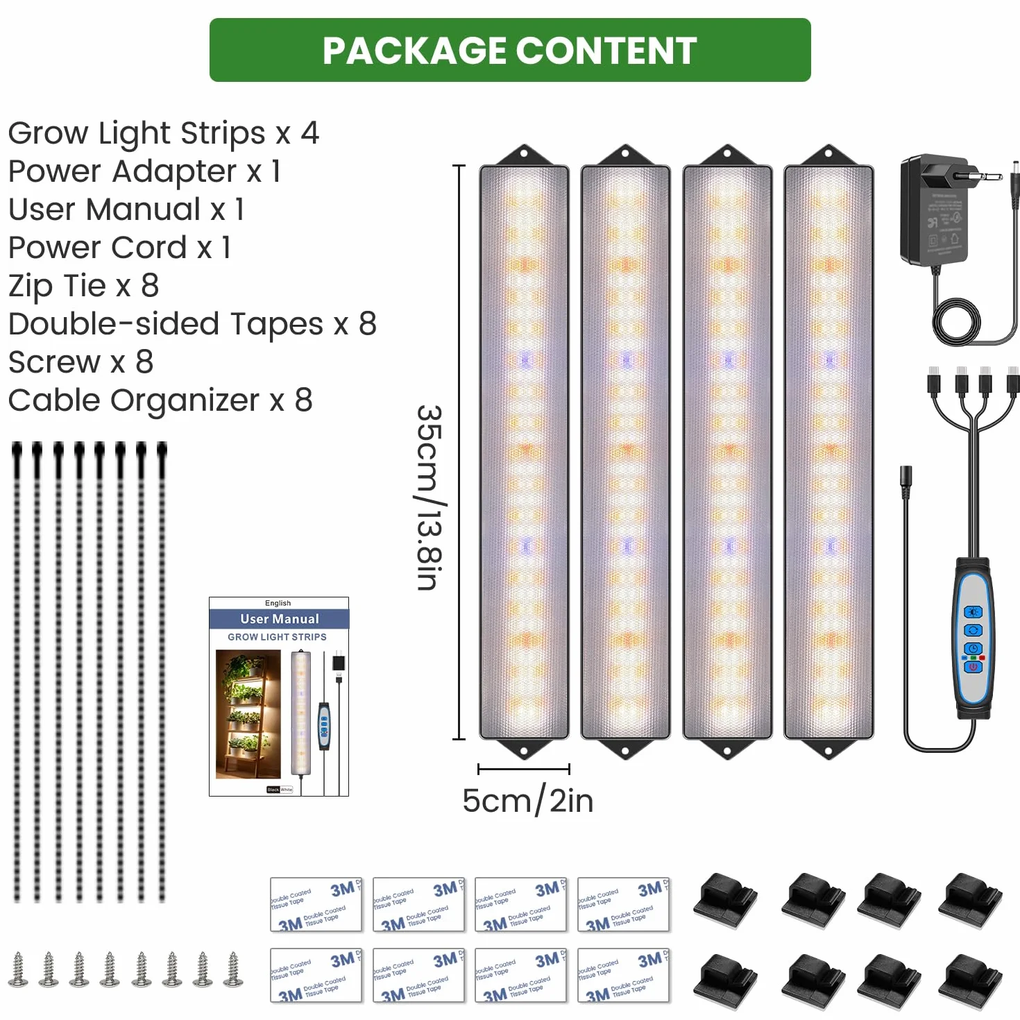 Wolezek Lampa LED do uprawy roślin, pełne spektrum, 420 diod LED z automatycznym timerem 4/8/12/16H, 4 sztuki 35 cm lampa do uprawy roślin z 5 stopniami jasności, lampa do wzrostu roślin