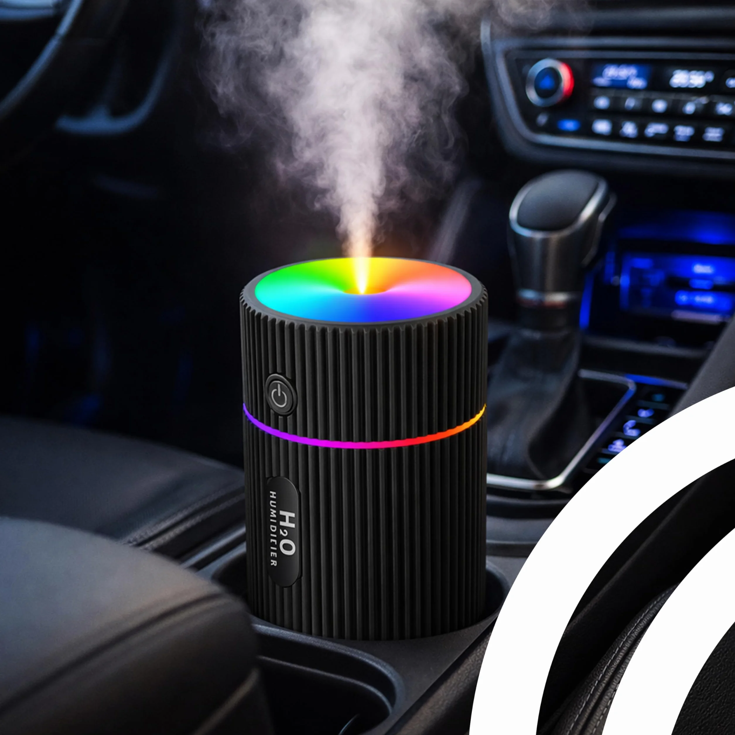 Retoo Ultradźwiękowy nawilżacz powietrza, 220 ml, 2 W, < 20 dB, cicha praca przez USB, 40 ml/h, czas pracy mgły, 4-8 h, aromat olejków eterycznych, 7-kolorowy RGB lub białe światło, mini nawilżacz do