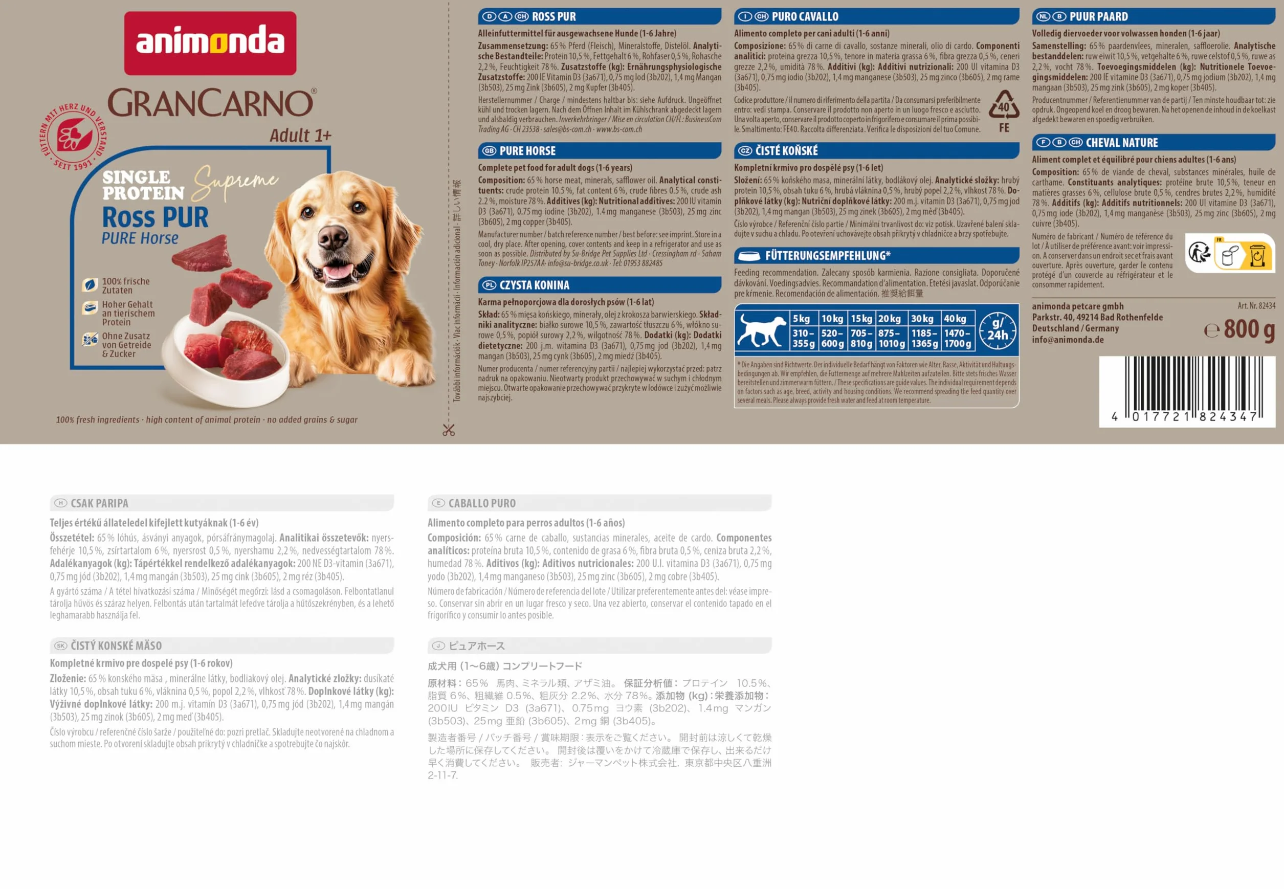 Animonda GranCarno Adult Ross Pur 800g