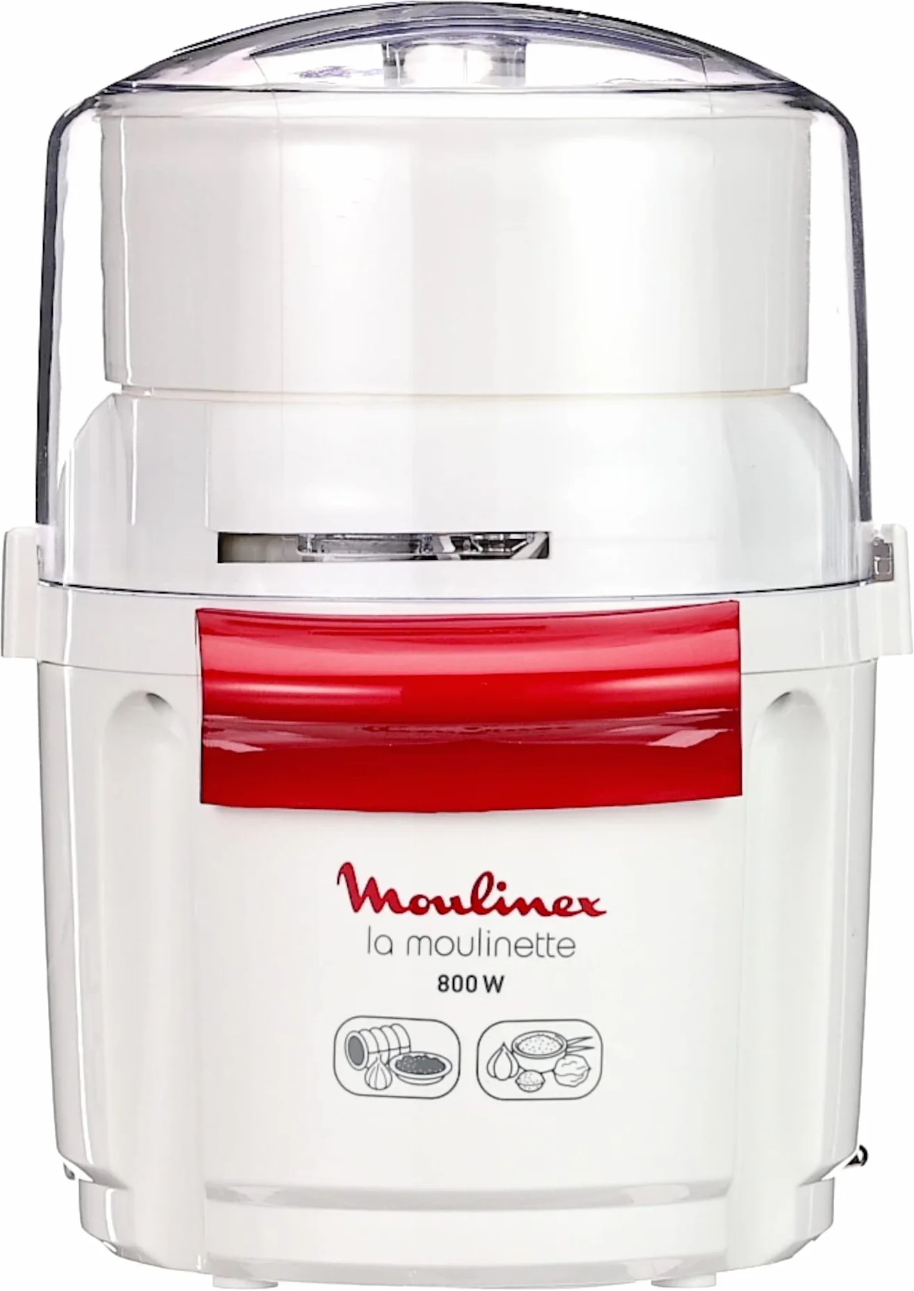 Moulinex Rozdrabniacz La Moulinette, 800 W, siekacz do mięsa, warzyw, orzechów, sera, pojemność 200 gr, siekacz, krojenie lub mieszanie, system 1-2-3, podwójne ostrze ze stali nierdzewnej, biały,