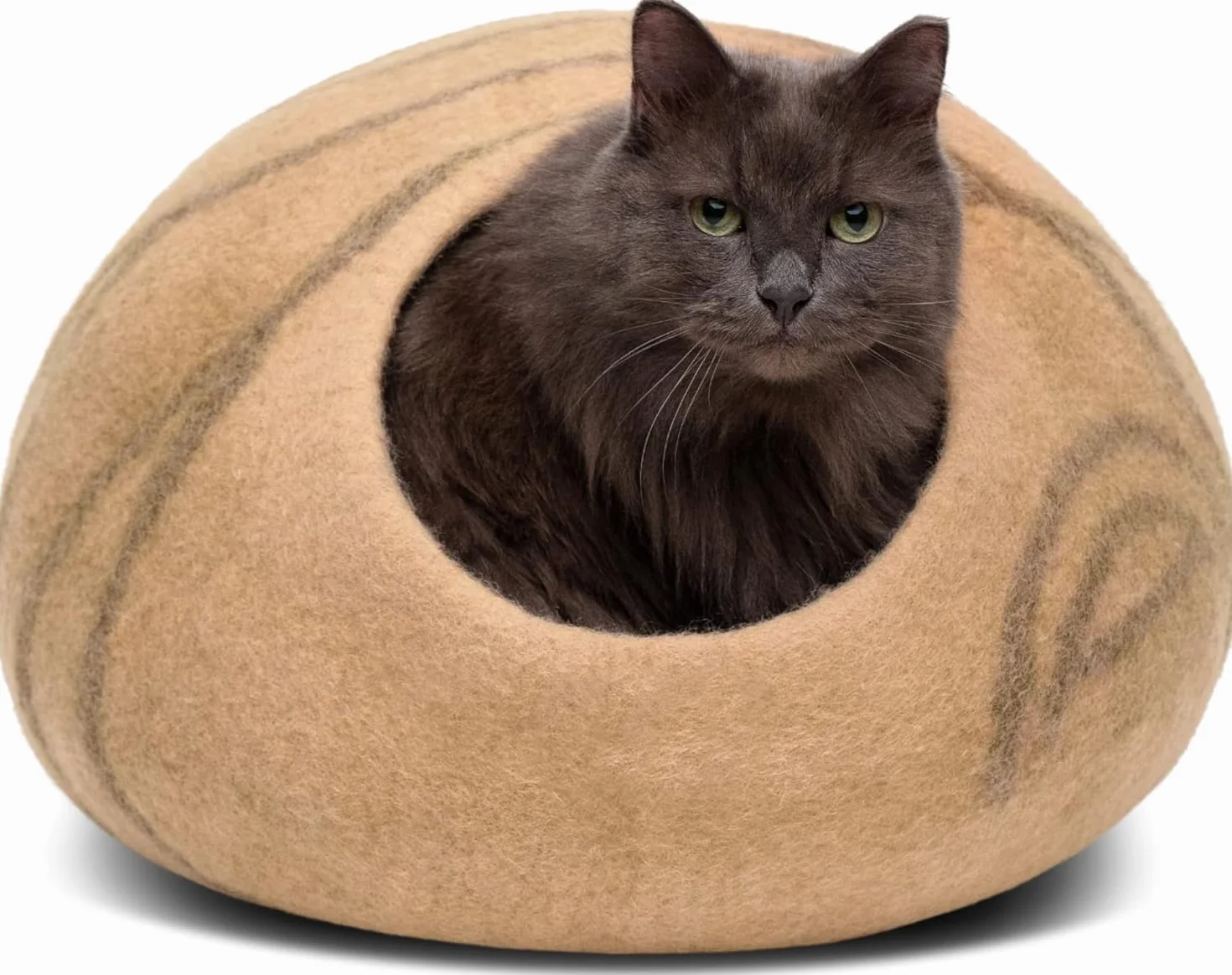 MEOWFIA Legowisko dla kota z wełny merynosów duże jasnoszare