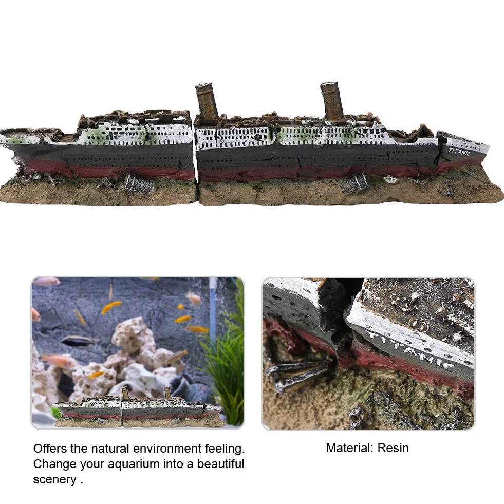 Titanic Model Wraku Statku Dekoracja Akwarium Ornament Ozdoby
