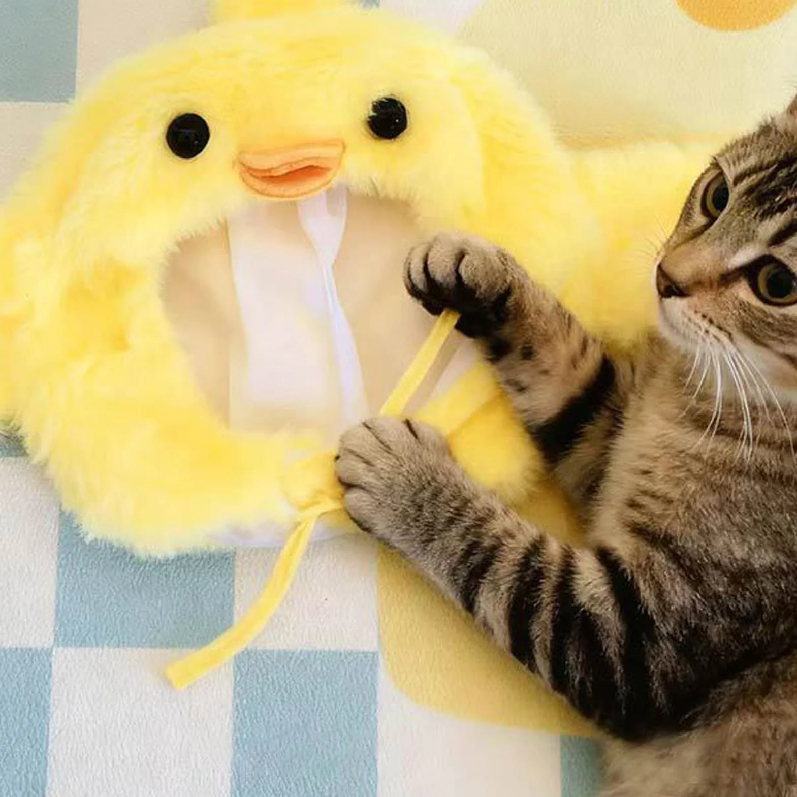 Cat Hat Cute Cartoon Decoration Short Plush Pig Chicken Design Funny Headwear Party Accessory Christmas Halloween Festival Dress Up for Small Animals Dogs Cats