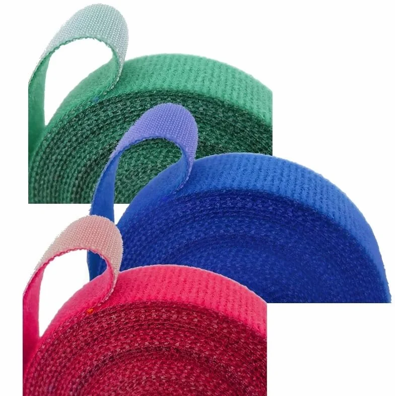 2/10M opaski kablowe wielokrotnego użytku pętla pakiet samoprzylepny zapięcie akcesoria DIY nylonowy pasek organizer klips uchwyt na przewody (żółty, 2 metry - 10 mm) (niebieski 5M (1 rolka))
