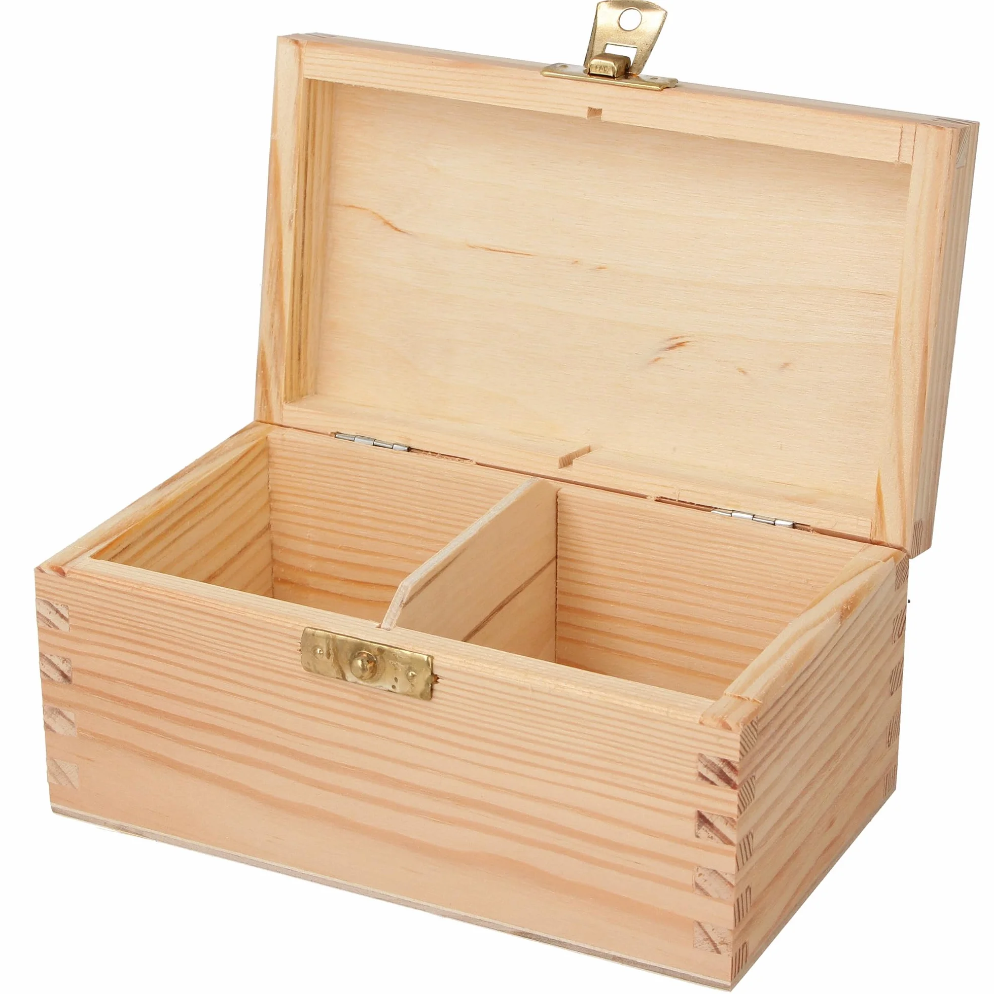 Wooden World - pudełko na herbate z 2 przegródkami, idealne do dekupage i pirografii