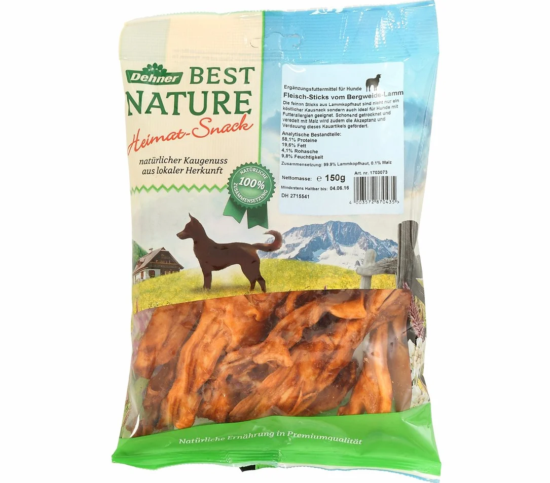 Dehner Best Nature przekąska dla psa pałeczki z jagnięciną 150 g