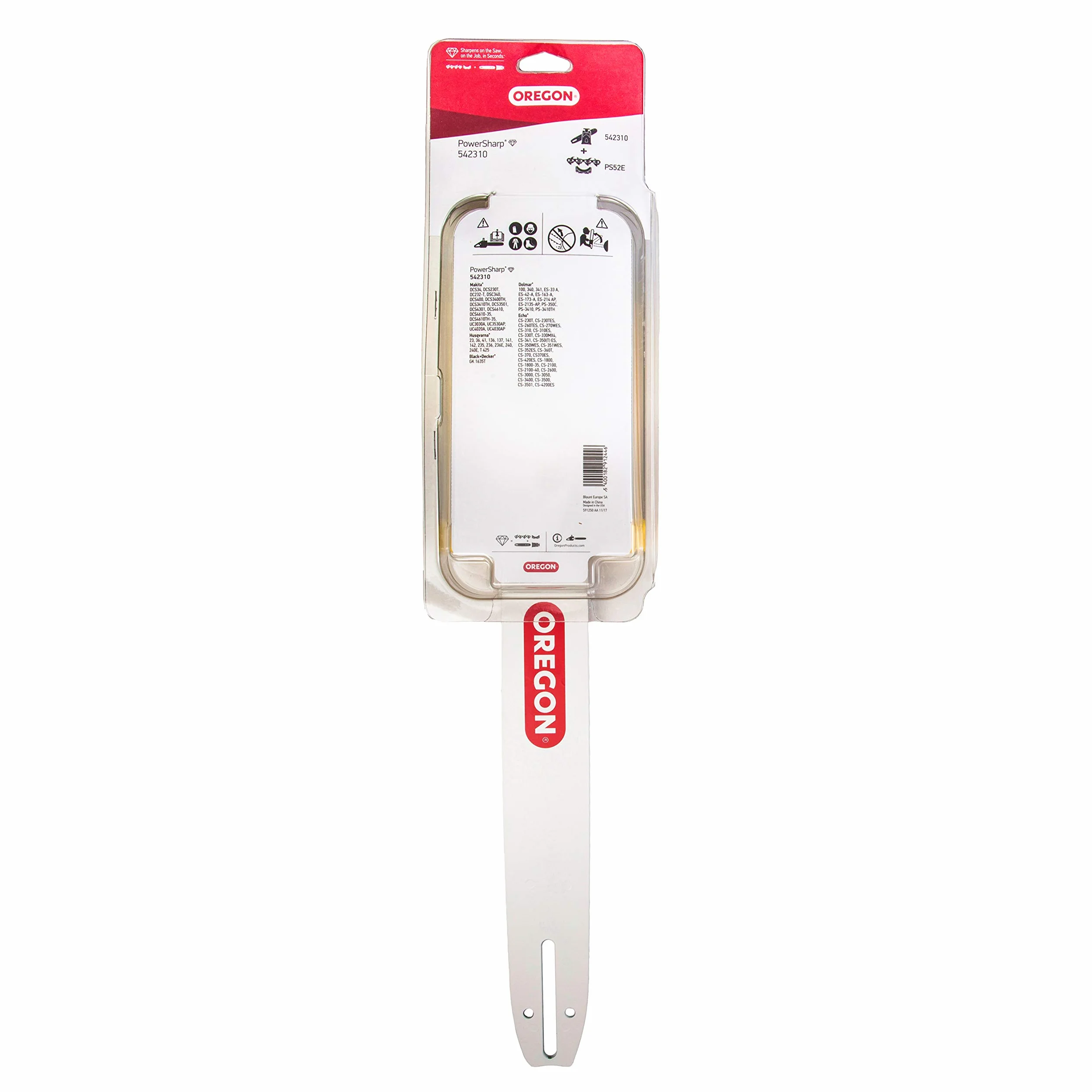OREGON 542310 35.6 cm Powersharp drążek z ostrzałką do łańcucha 52 ogniw napędowych, czarny