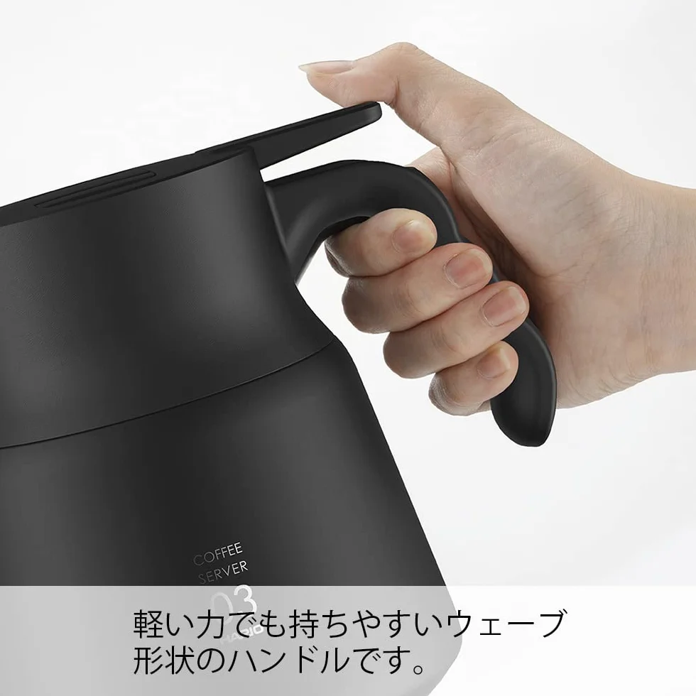 Hario V60 Insulated Metal Server Plus, 600 ml, czarny