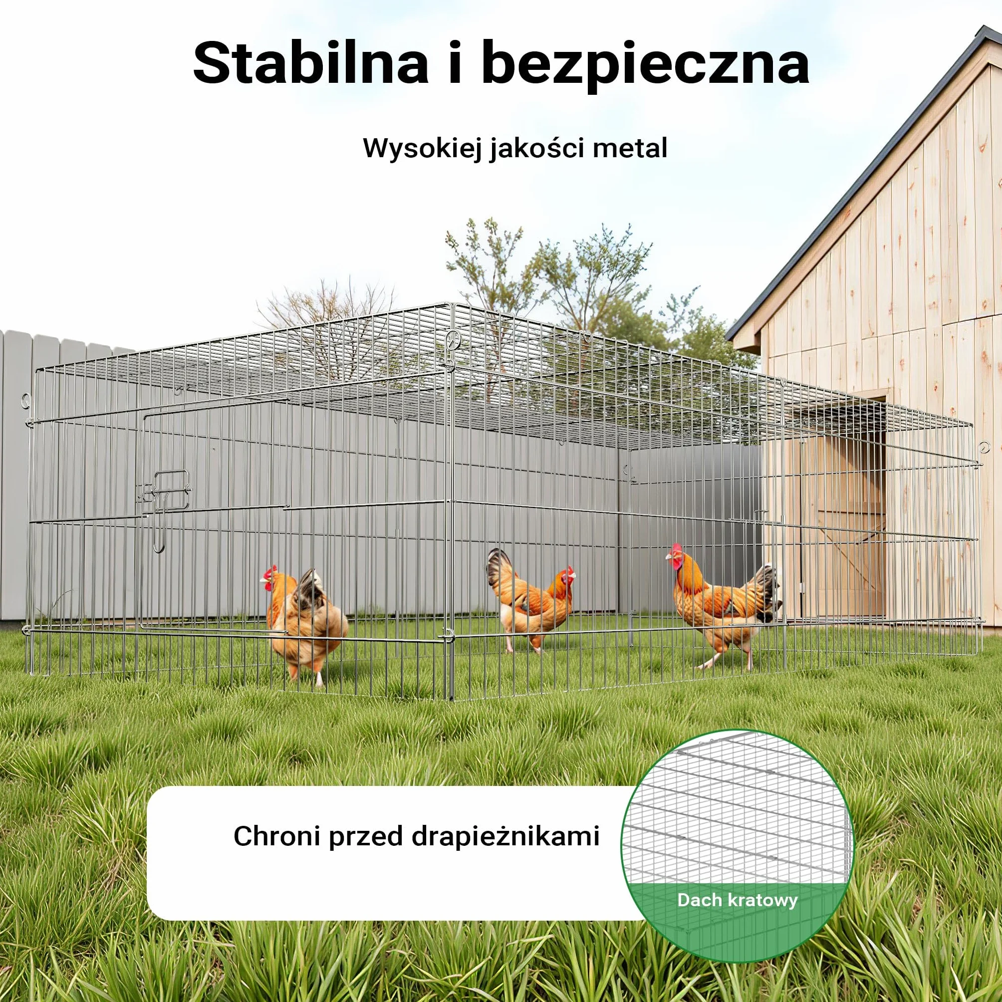 Wybieg dla małych zwierząt 216x116x65cm klatka z blokadą przed ucieczką i osłoną przeciwsłoneczną