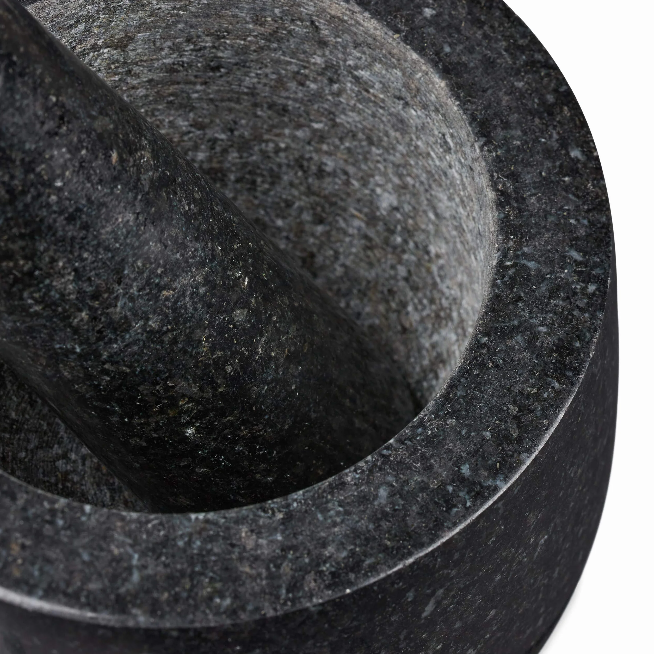 Relaxdays Moździerz granitowy z tłuczkiem, wytrzymały i trwały, przyprawy, zioła, polerowany kamienny moździerz, Ø 12 cm, 300 ml, czarny