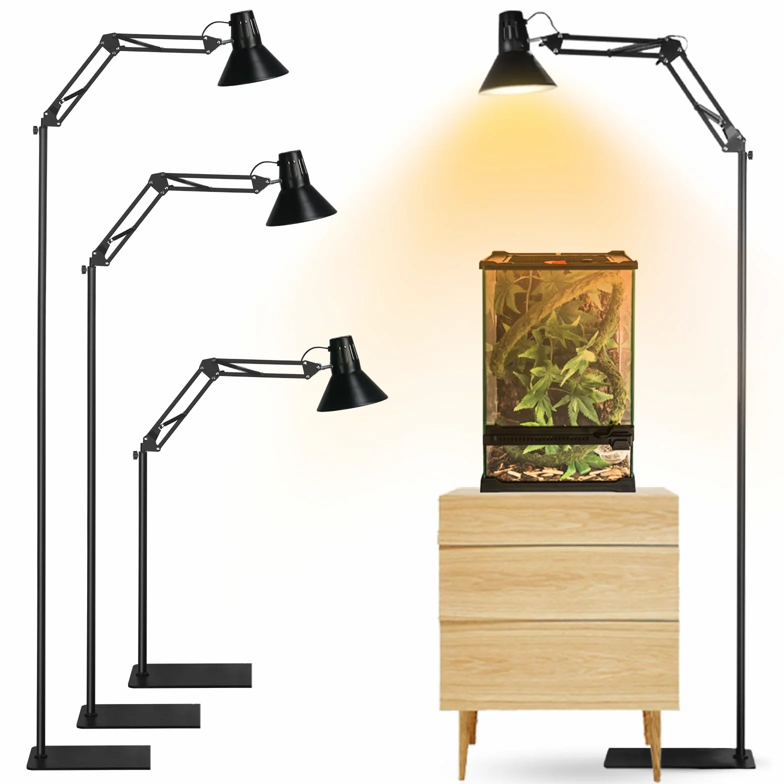Tararium stojak na lampę grzewczą E26/E27 ceramiczna oprawa regulowane ramię