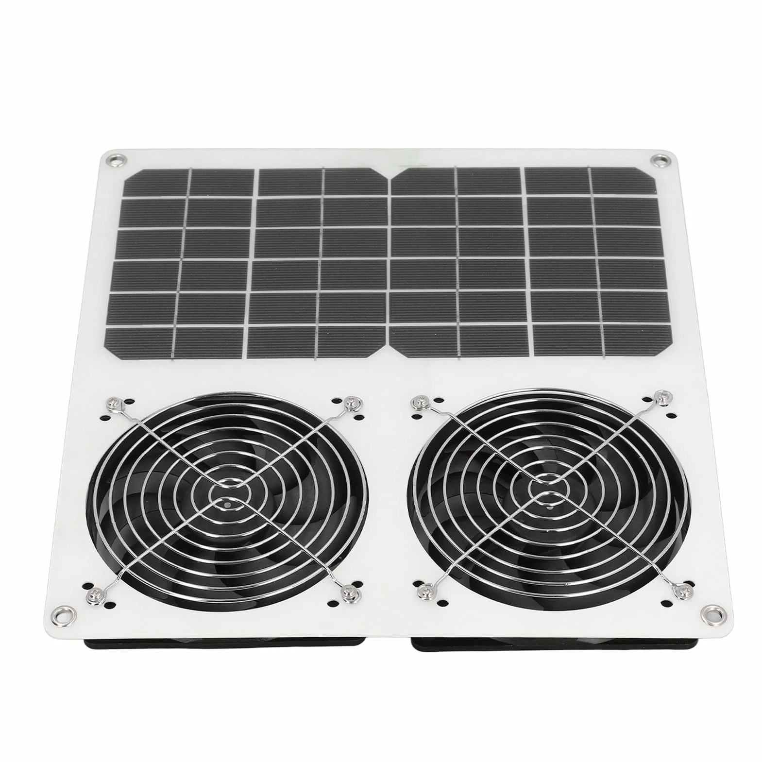 Wentylator Zasilany energią słoneczną, Wentylator Wyciągowy do Paneli Słonecznych o Mocy 100 W, Zestaw 12-calowego Podwójnego Wentylatora Słonecznego dla Szklarni, Kurnika, Szopy