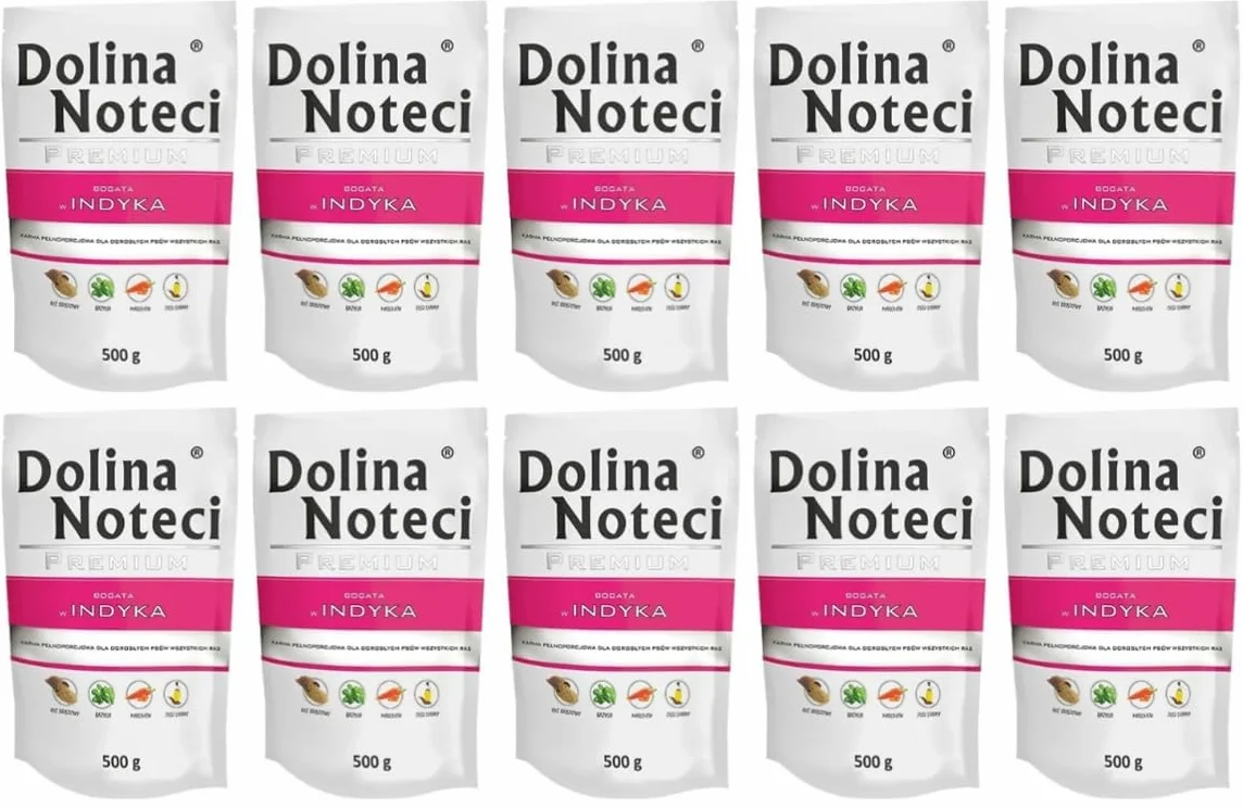 Dolina Noteci Mokra karma premium dla psów, indyk, bezglutenowa, 10 x 500 g