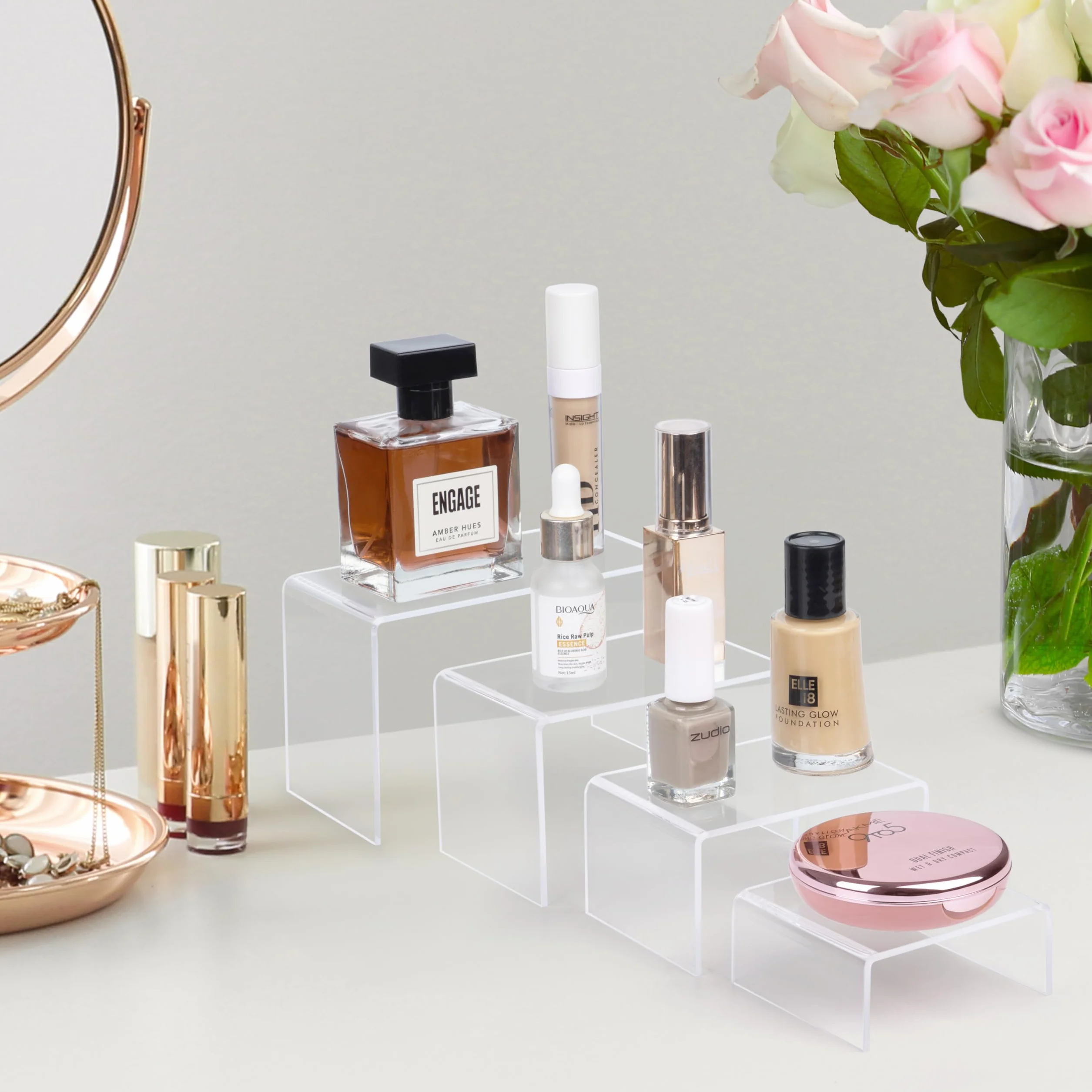 Winter Shore Przezroczyste Podstawki Akrylowe [8 szt.] - 76mm Szeroki Stojak na Figurki, Kolekcjonerskie Zabawki, Biżuterię, Perfumy - Akrylowe Podstawki na Wydarzenia, Targi