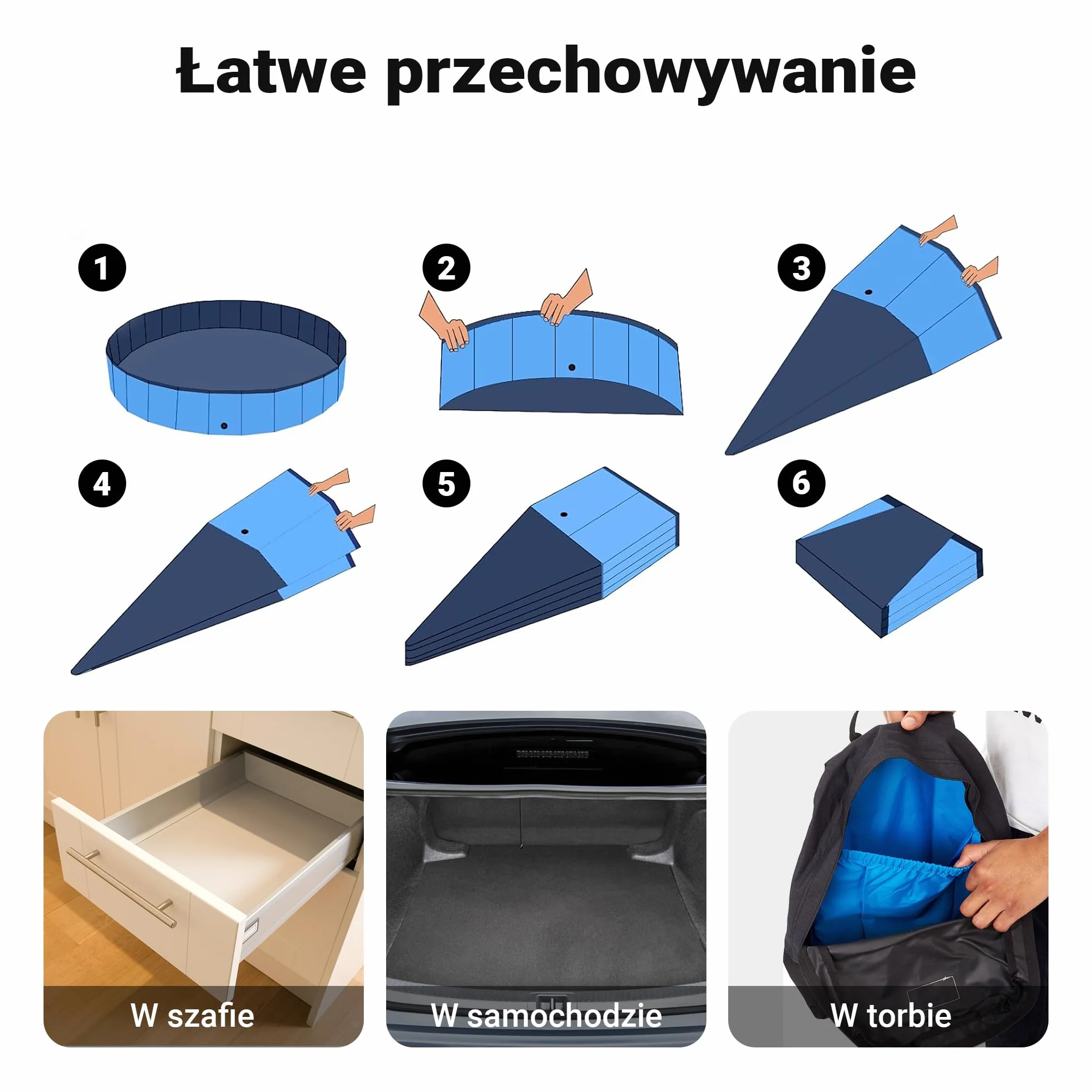 Fudajo Basen dla psa o wymiarach 160 x 30 cm, składany basenik ogrodowy z wzmocnioną krawędzią i antypoślizgowym spodem