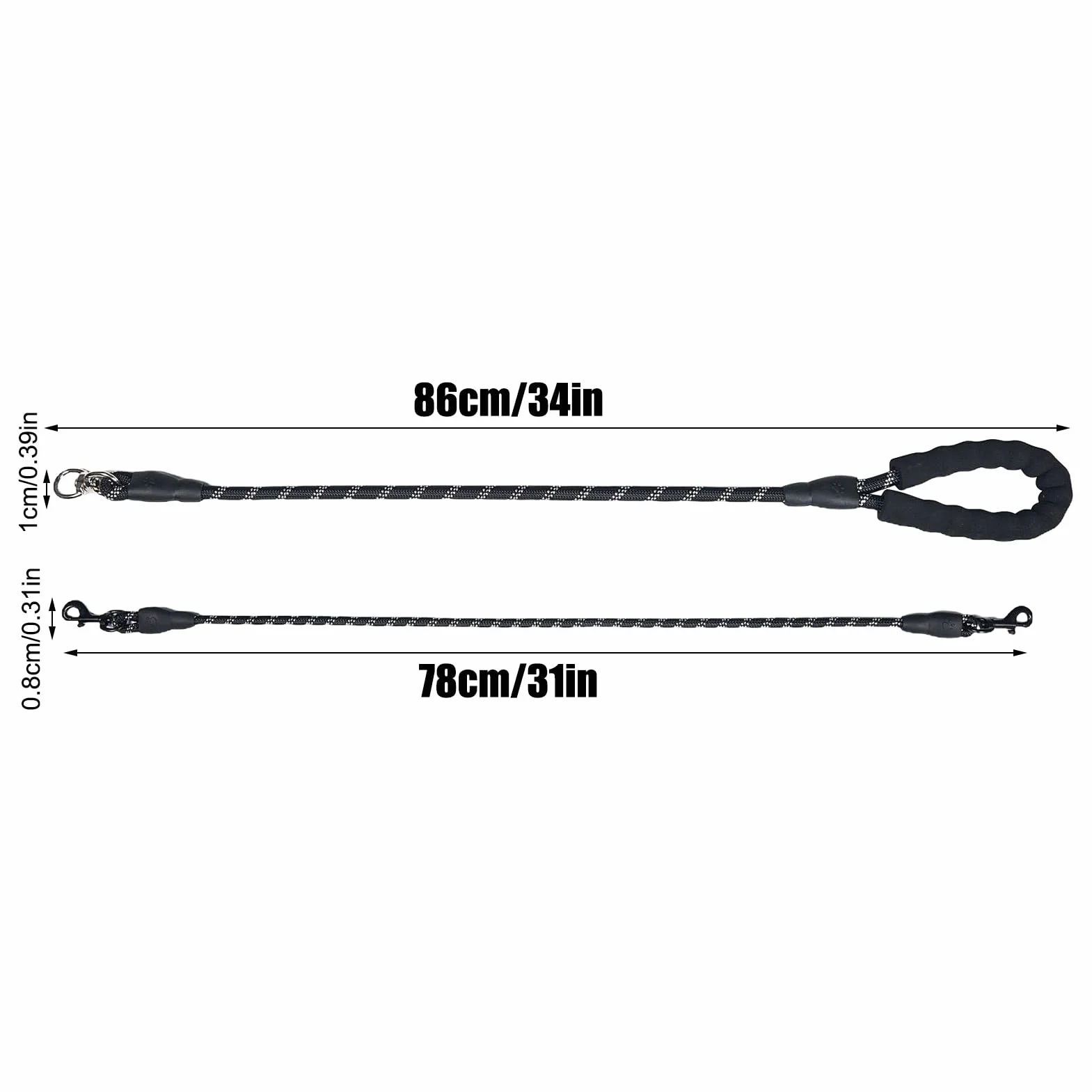 Double Dog Cable, Heavy Duty No Tangling Splitter, 1.2cm + 78 1cm Adjustable Shock Absorbing Rope, Lead, Includes Poop Bag Holder, for Walking, Outdoor Travel, Large Pets86