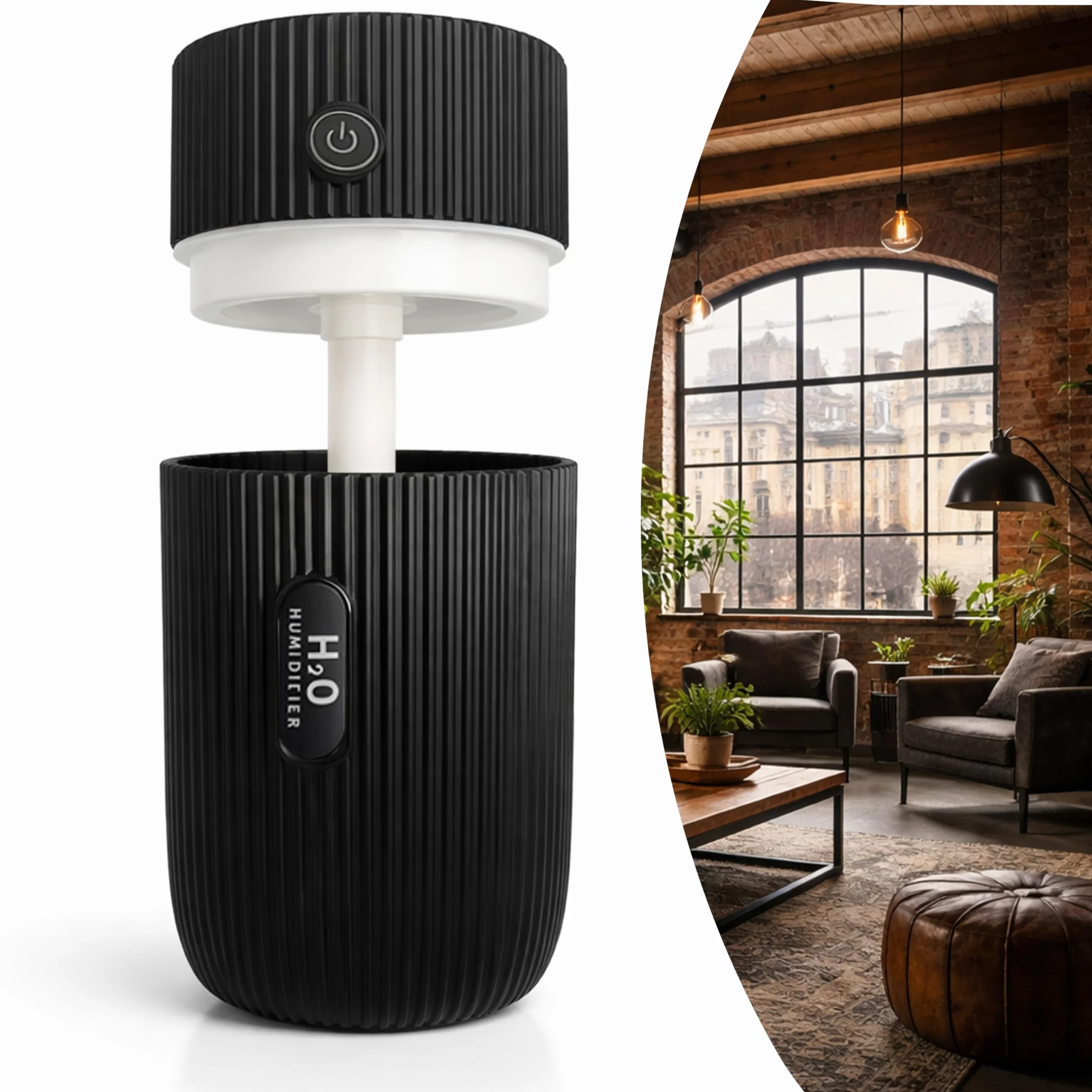 Retoo Ultradźwiękowy nawilżacz powietrza, 220 ml, 2 W, < 20 dB, cicha praca przez USB, 40 ml/h, czas pracy mgły, 4-8 h, aromat olejków eterycznych, 7-kolorowy RGB lub białe światło, mini nawilżacz do