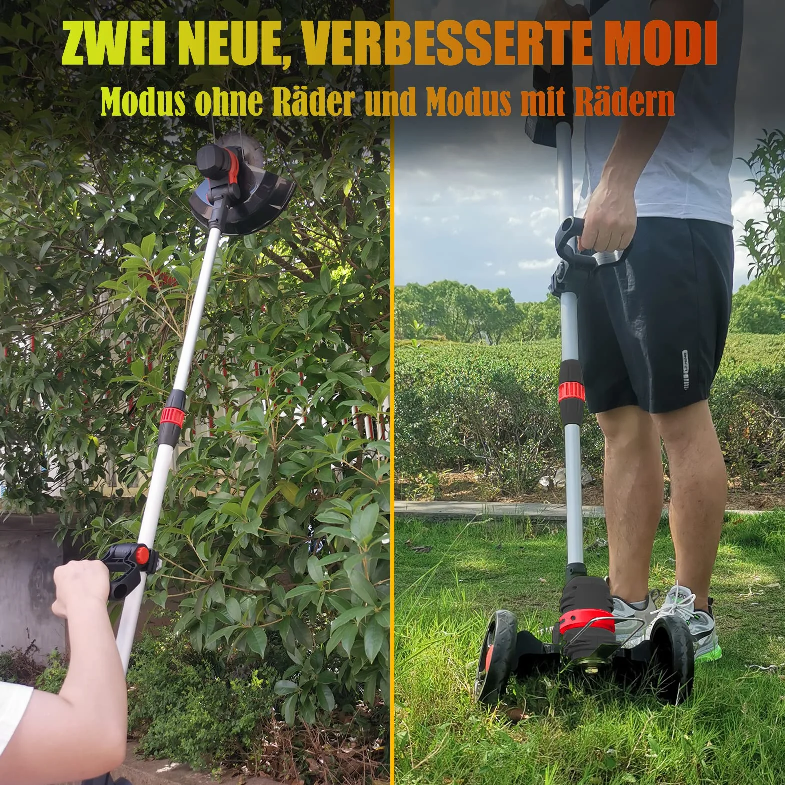 Podkaszarka do trawy z akumulatorem i szczotką do chwastów do akumulatorów Makita (2 x 4,0 Ah, bezszczotkowa, szerokość cięcia 30 cm) 160 cm, teleskopowa podkaszarka 4 w 1