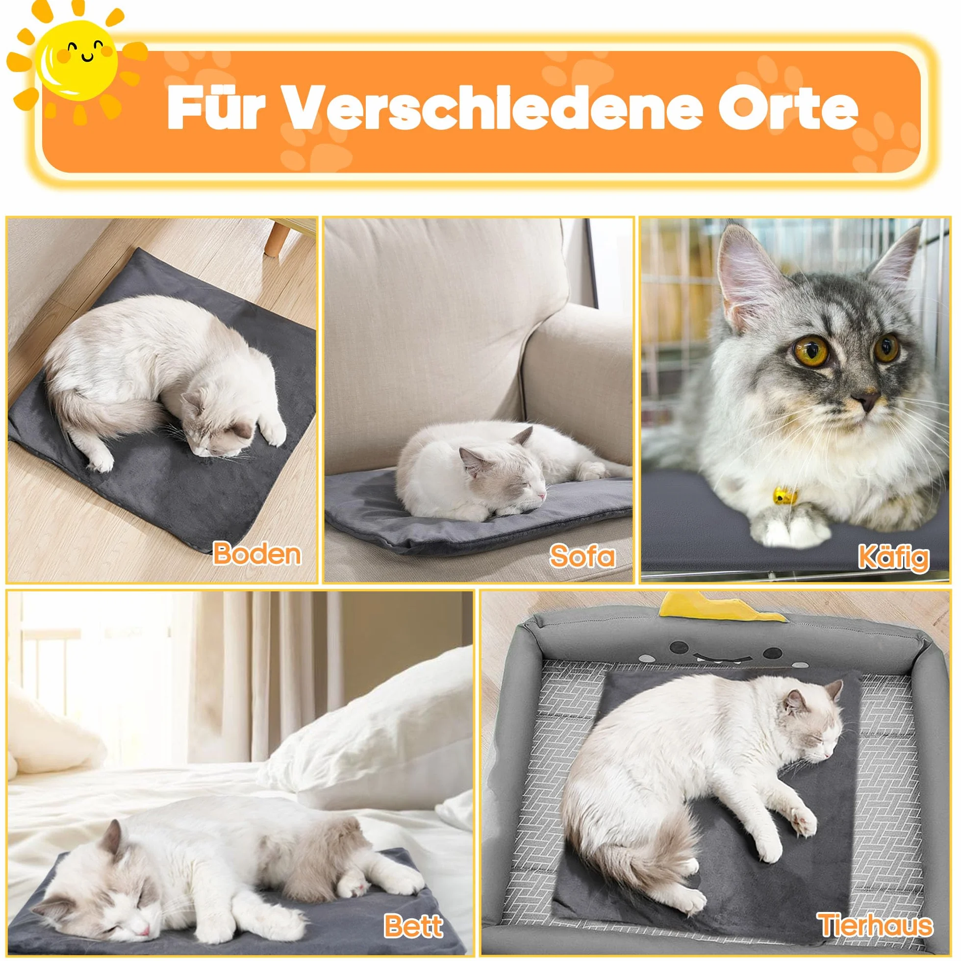 Angelpet Mata Grzewcza dla Psów i Kotów XL 60x90 cm – Elektryczna Mata Grzewcza z 9 Temperaturami, 14 Timerów, Kabel antygryzący 1,8 m, 2 Pokrowce