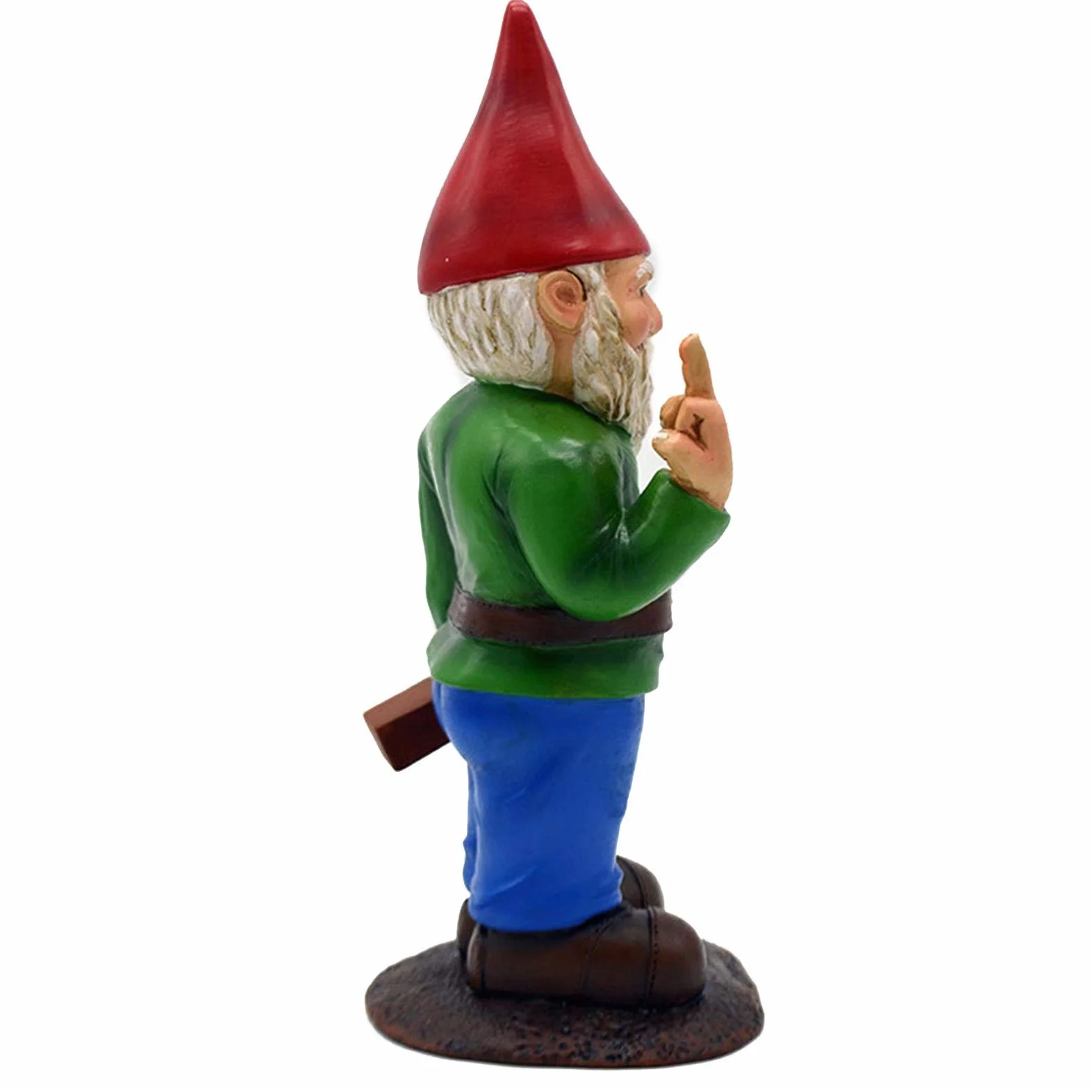 15 cm krasnal ogrodowy statuetka ornament – The Go Away Gnomen – zabawne ozdoby na trawnik, dekoracja wewnętrzna lub zewnętrzna