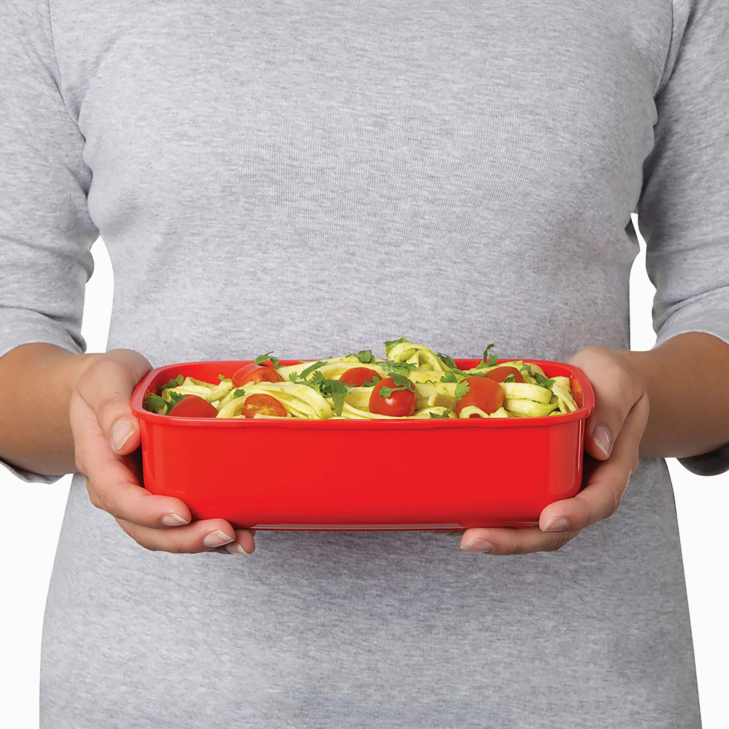 Sistema Prostokątny pojemnik na kuchenkę mikrofalową, 1,25 l, pojemnik na żywność z otworem uwalniającym parę, bez BPA, czerwony, 1 szt