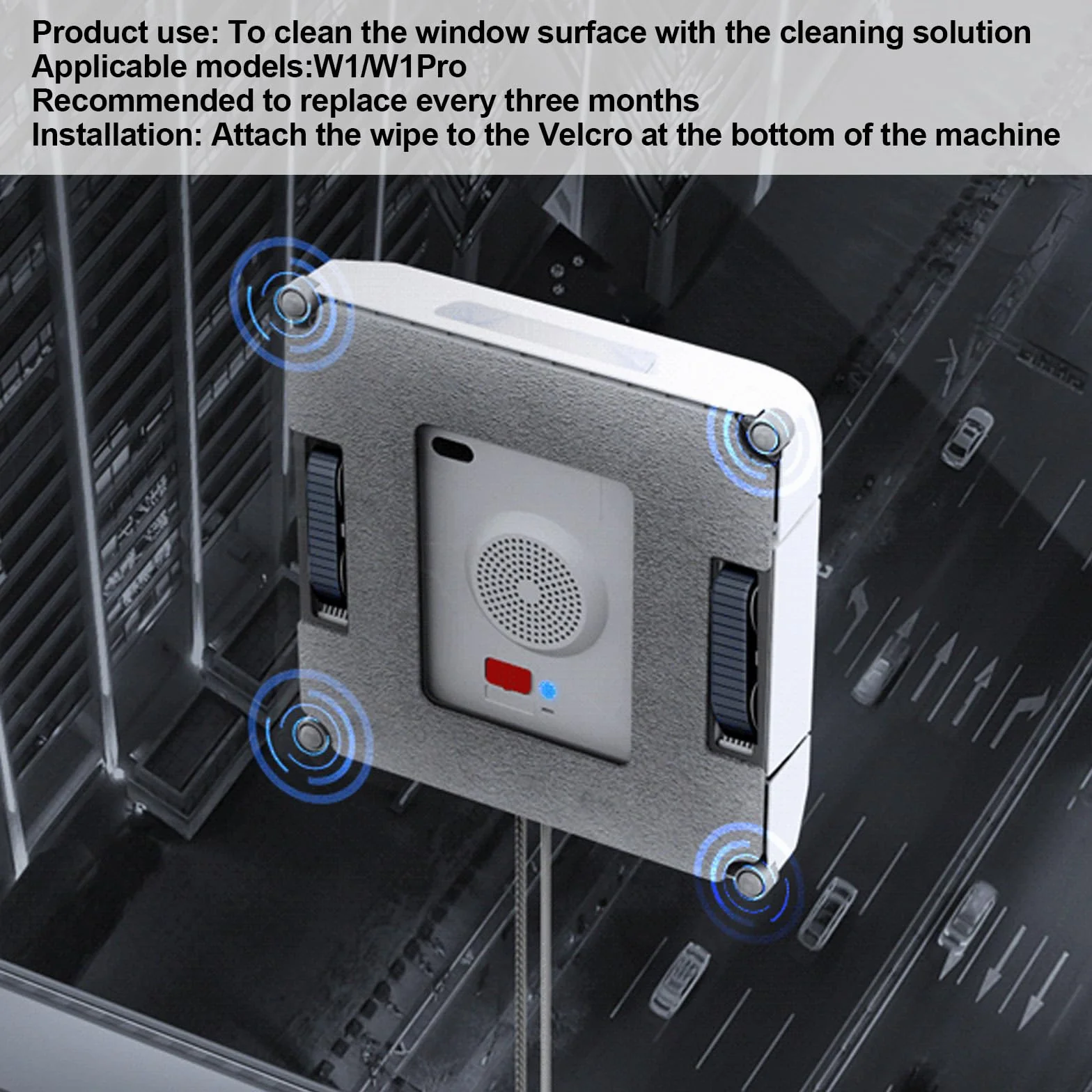 6 sztuk ściereczek do czyszczenia części zamienne do ECOVACS WINBOT W2 Omni / W2 / W1 Pro / W1 robot do mycia okien, pralne podkładki czyszczące z mikrofibry, ściereczka zamienna, części zamienne do