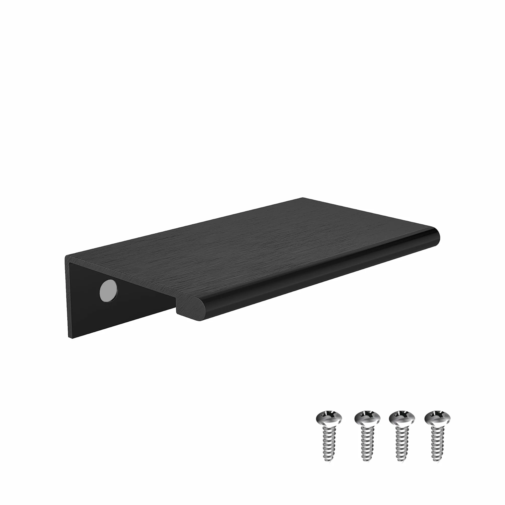 3 x 1,61 cala, 25 sztuk, idealne uchwyty do krawędzi, uchwyty na palce 7,6 cm do szafek, materiał aluminiowy, matowe czarne wykończenie, uchwyty premium do szuflady kuchennej (ze śrubami)