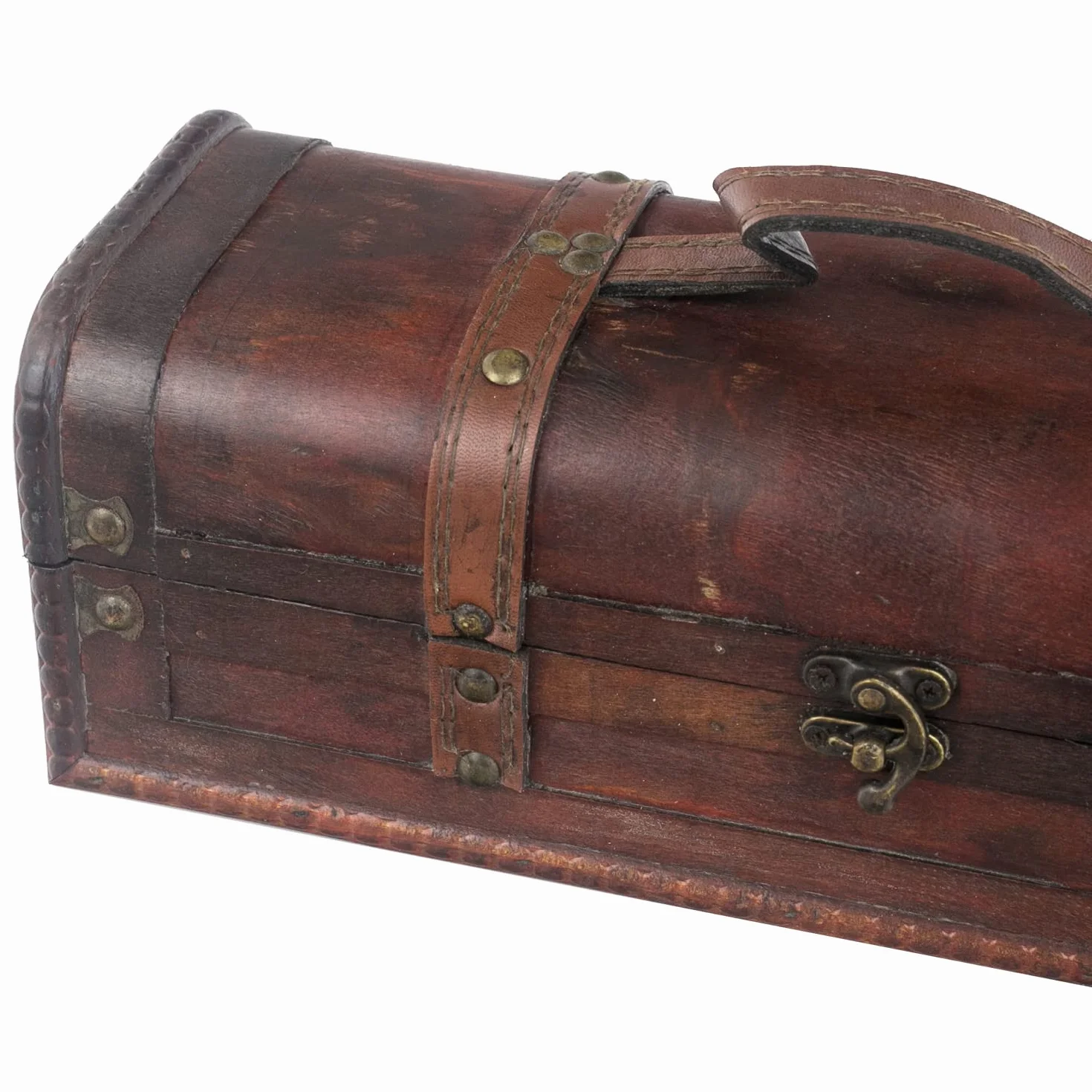 HMF Dekoracyjne pudełko prezentowe w stylu vintage z pokrywką z drewna | na 1 butelkę wina | format poziomy | Hiszpania