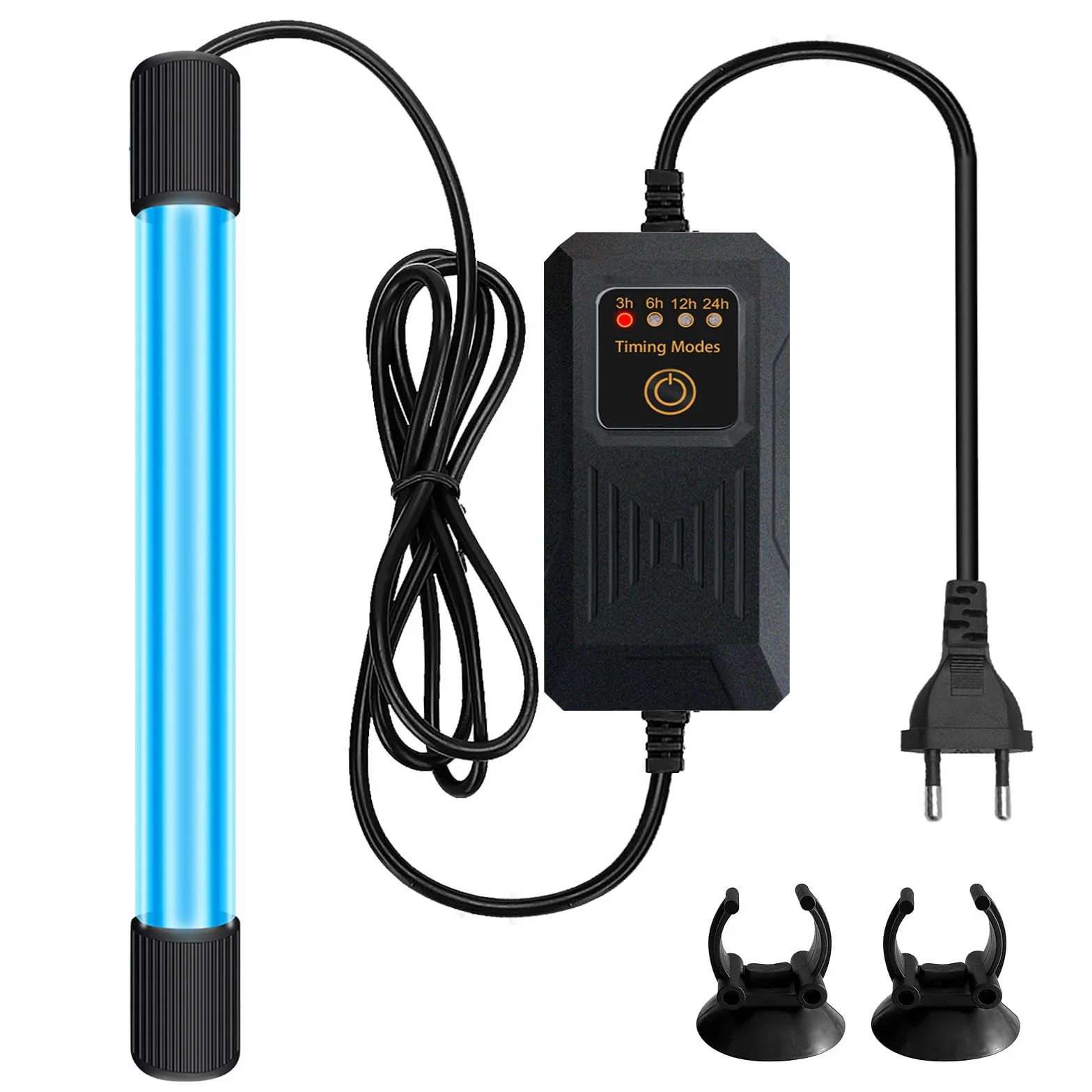 Akwarium sterylizator UV, sterylizator UV, akwarium z timerem, lampa do sterylizacji UV z przyssawką, lampa UV zabójcza bakterie, lampa UV, do czyszczenia akwarium, akwarium, akwarium, stawu (9 W)