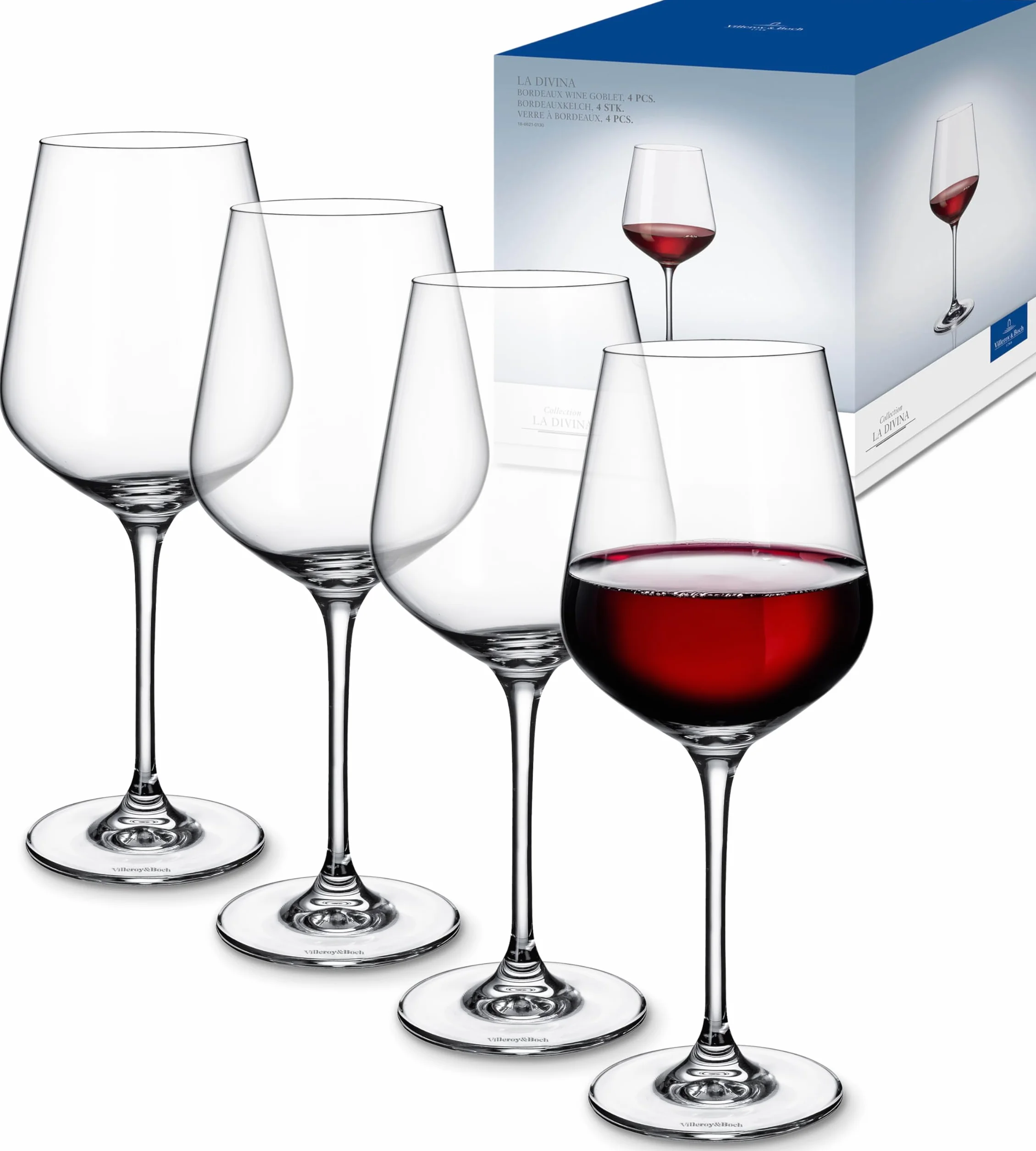Villeroy & Boch Villeroy und Boch La Divina Bordeaux Kieliszek 4-częściowy zestaw szklanek, szkło, 4-częściowy, 4