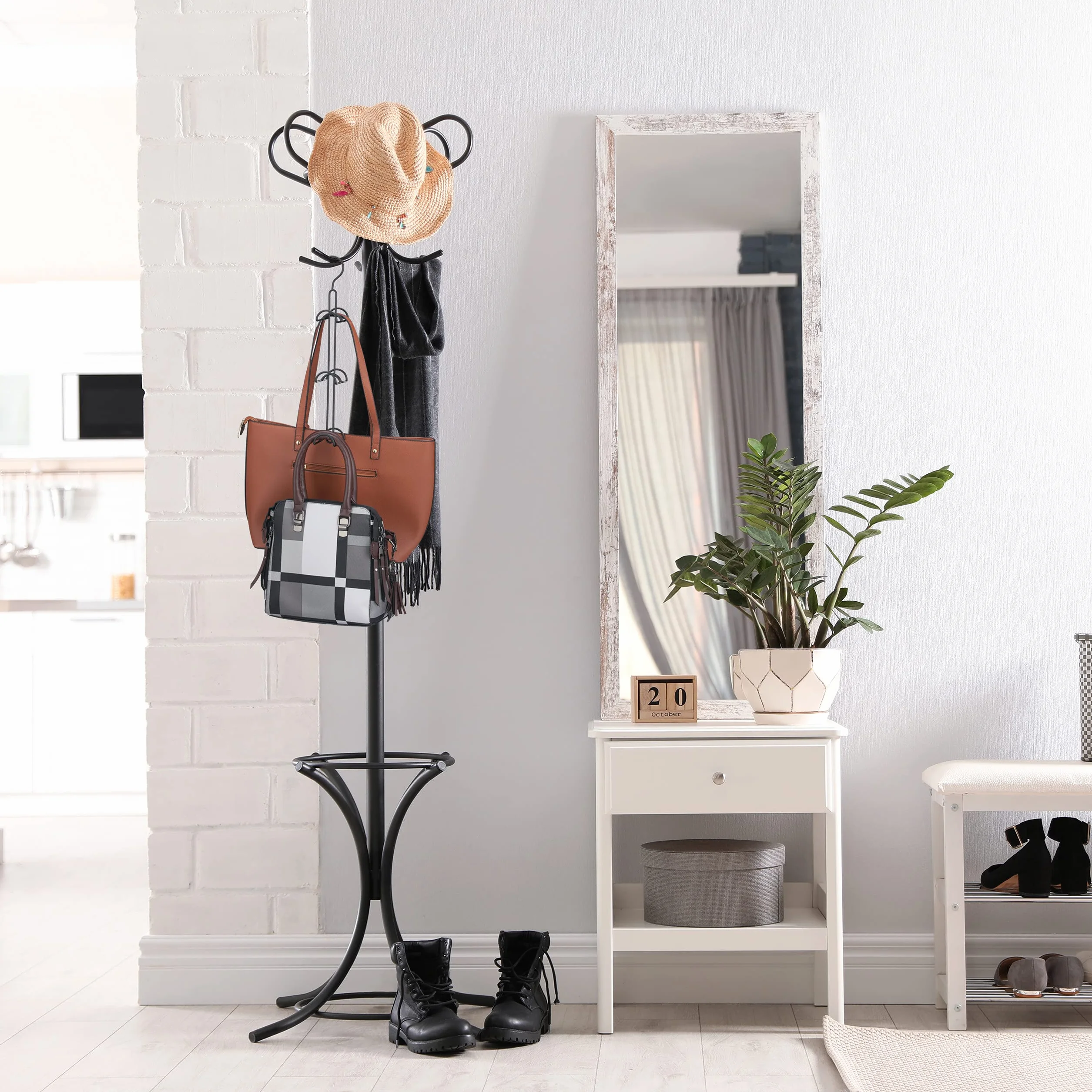 Relaxdays Wieszak na torby 6 haczyków, haczyki, portfele oszczędzające miejsce, wieszak na akcesoria metalowe, srebrne