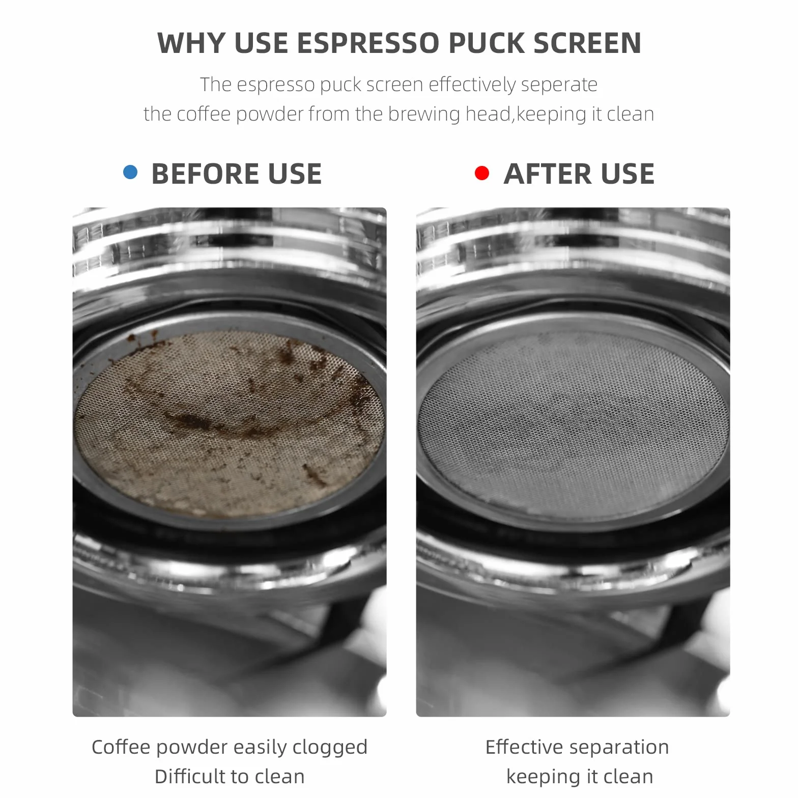 MHW-3BOMBER Puck Screen 51 mm, stal szlachetna 180 μm, sitko do espresso, metalowy filtr wielokrotnego użytku