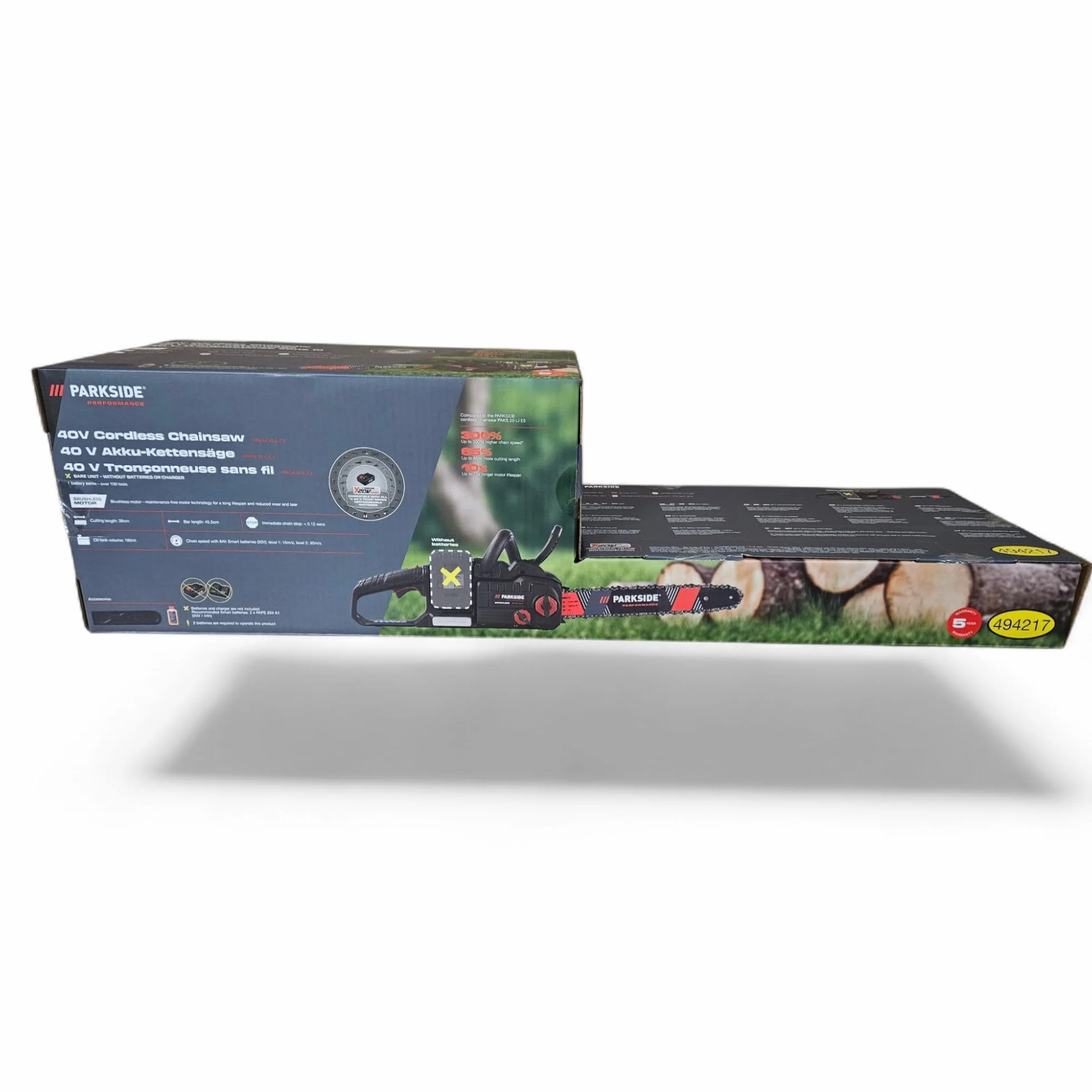 PARKSIDE PERFORMANCE® 40 V akumulatorowa piła łańcuchowa PPKSA 40 Li B2, bez akumulatora i ładowarki, długość cięcia: 38 cm