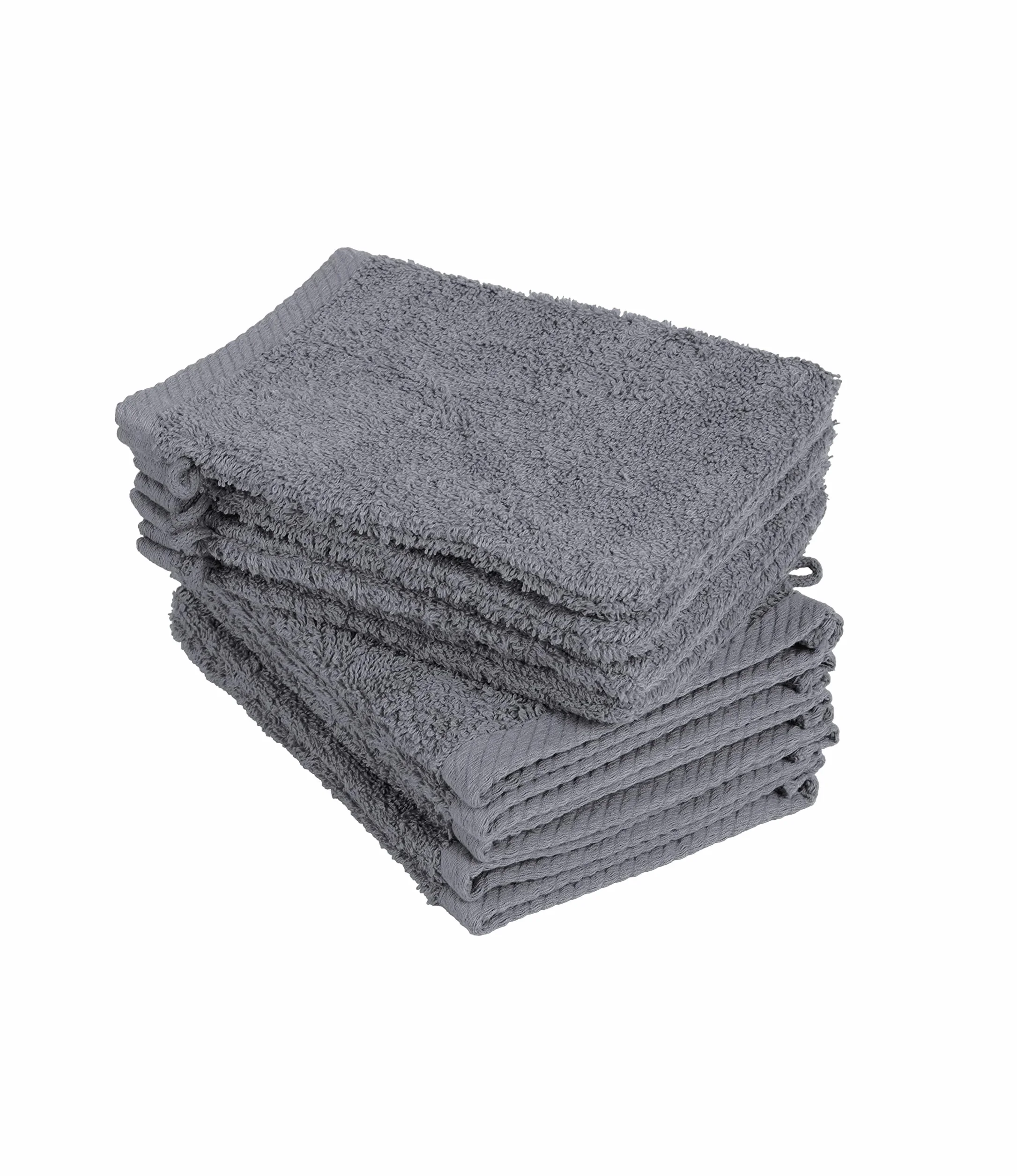 Zestaw 10 rękawic do mycia, myjki rozmiar 15 x 21 cm w kolorze antracytowym 100% bawełna