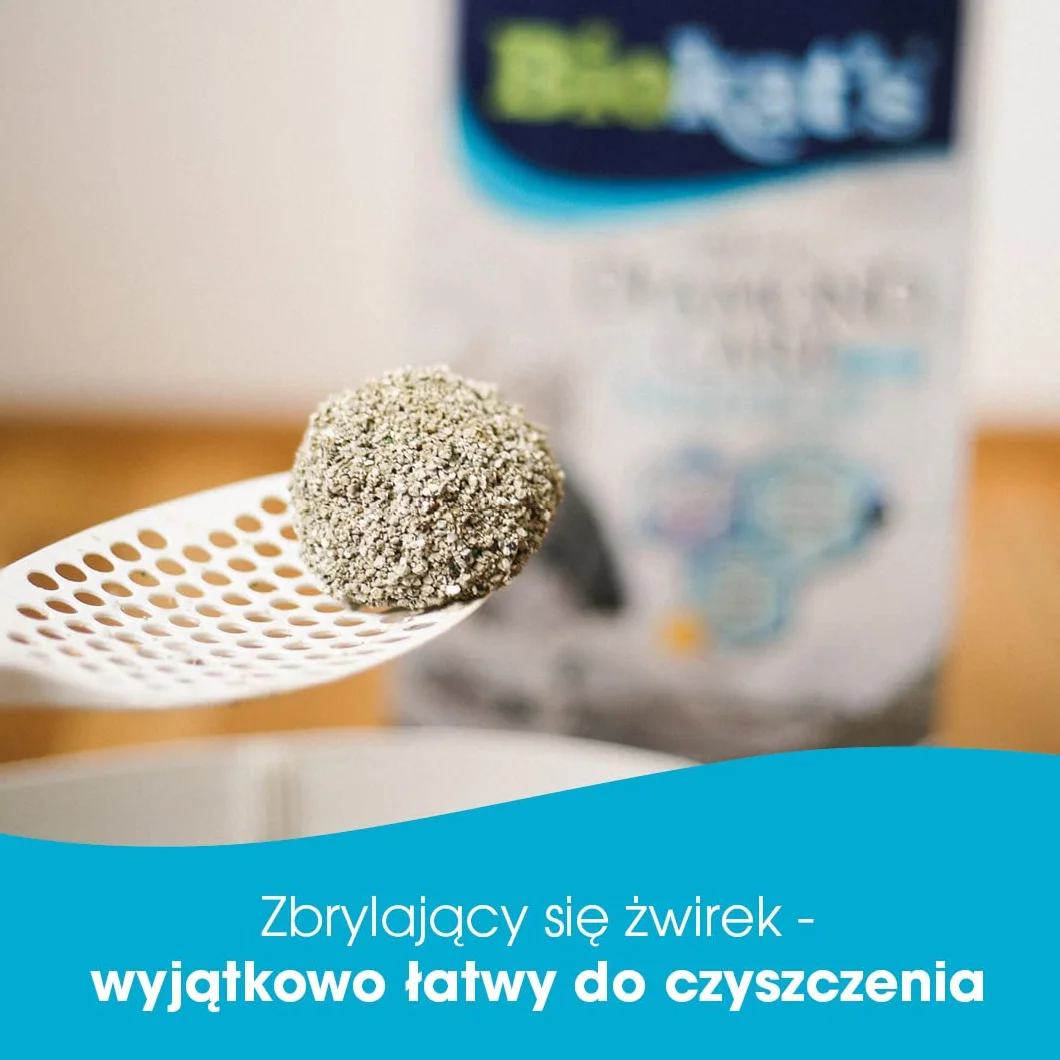 Biokatʼs Diamond Care MultiCat Fresh żwirek zapachowy - Drobnoziarnisty żwirek z węglem aktywnym do domów z kilkoma kotami - 1 worek (1 × 8 l)