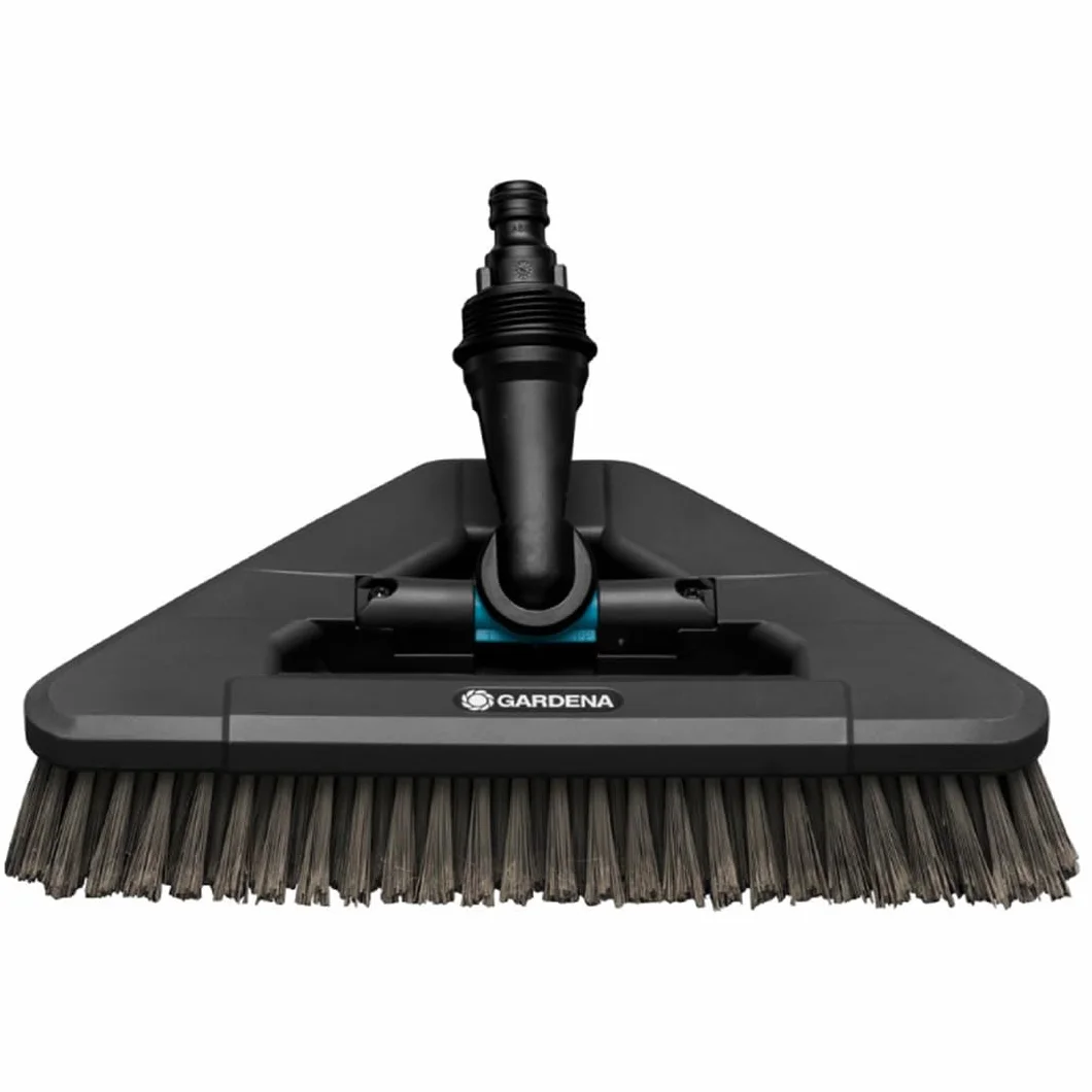 Gardena Szczotka do trzonka Cleansystem soft flex: do czyszczenia wrażliwych powierzchni, forma trójkąta, miękkie włosie, obrotowa, połączenie z Cleansystem, do większych powierzchni (18812-20)